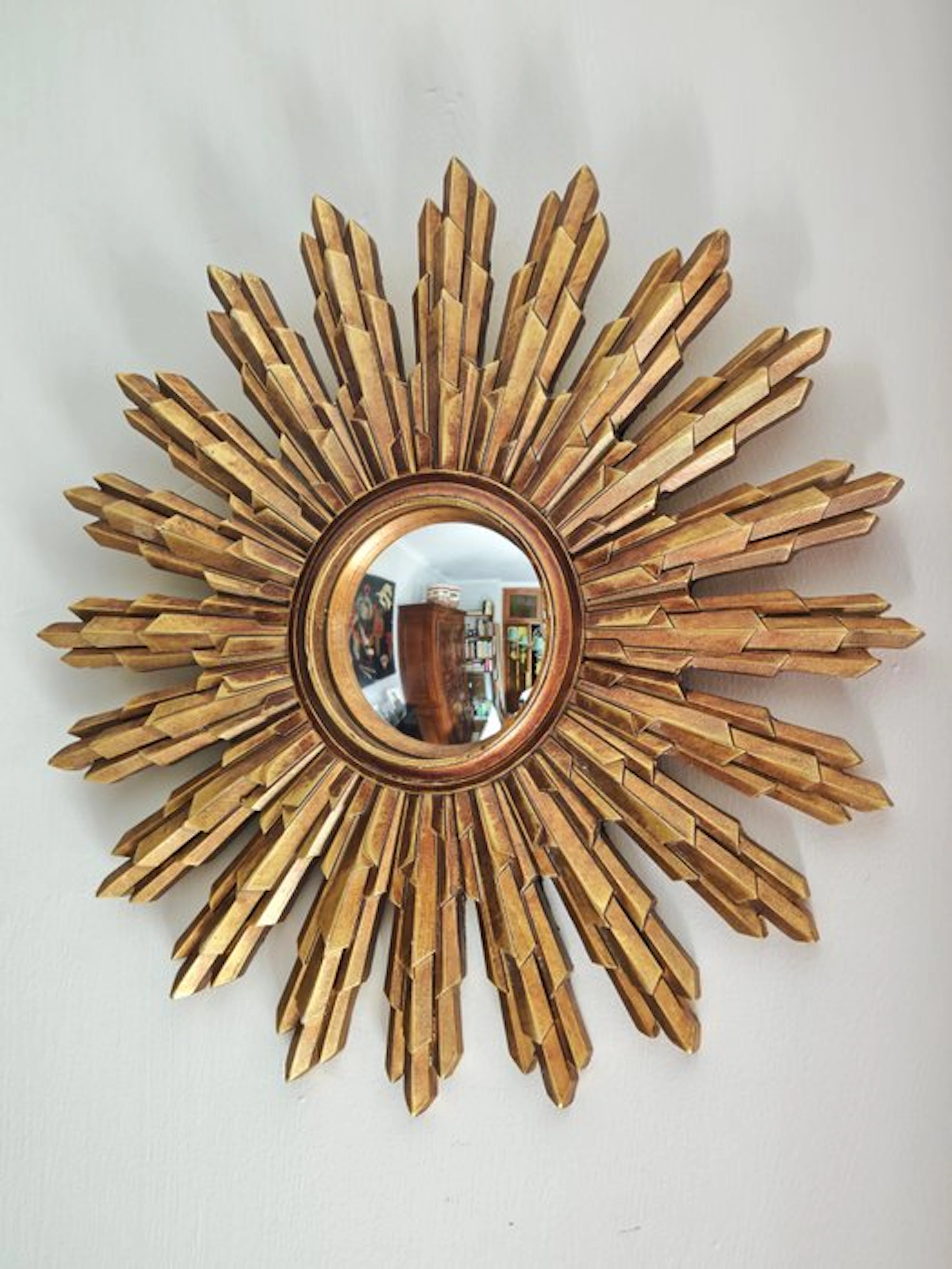 Wall mirror- Witch's Eye / Butler / Sunburst - Glass, Resin - Convex Sun Mirror