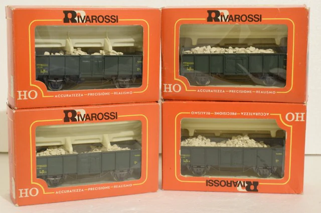 Rivarossi H0 - Model train freight carriage (4) - Green...