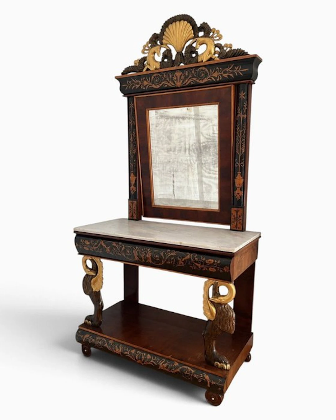Console table - Mahogany, Kingwood - Console table with mirror