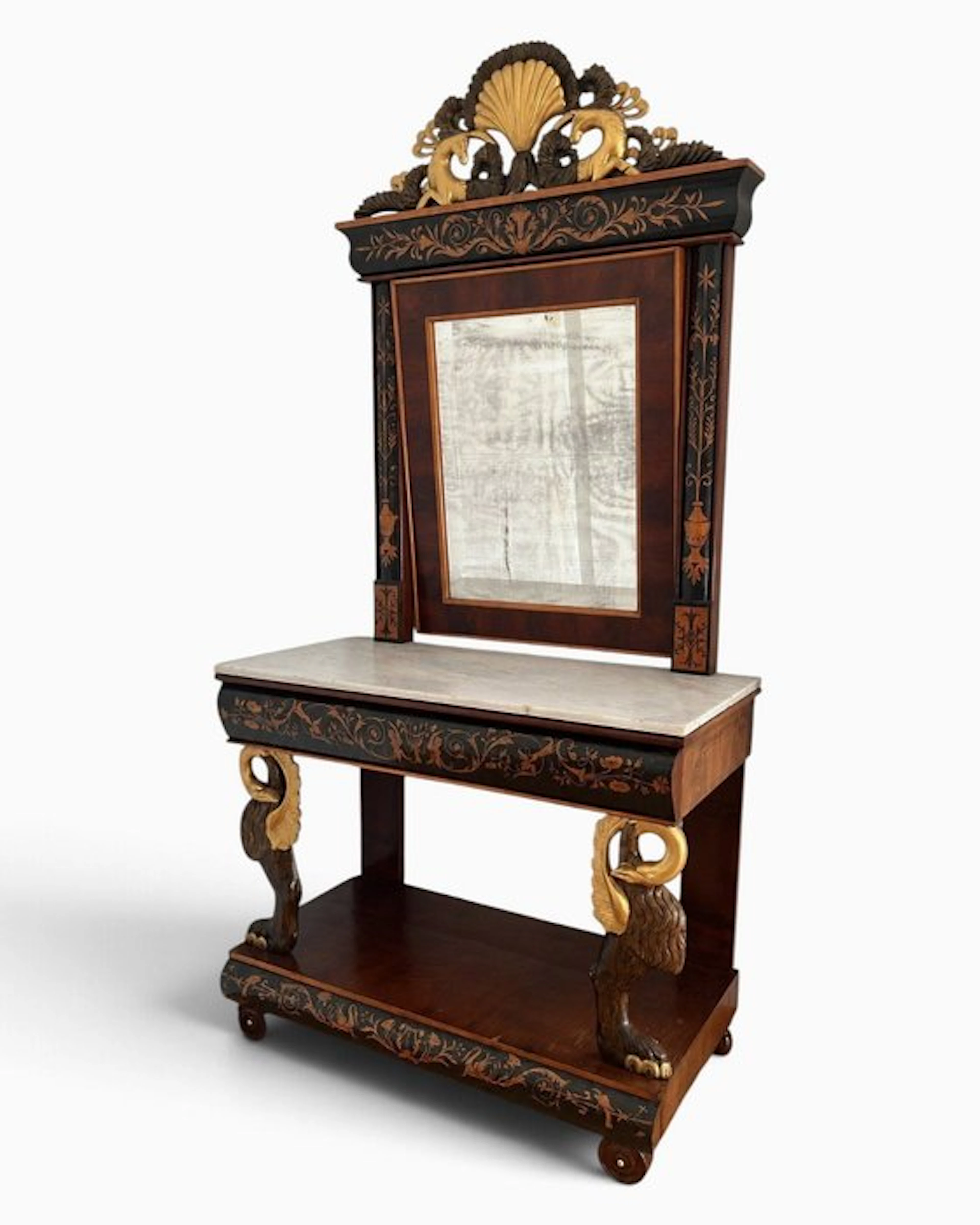 Console table - Mahogany, Kingwood - Console table with mirror