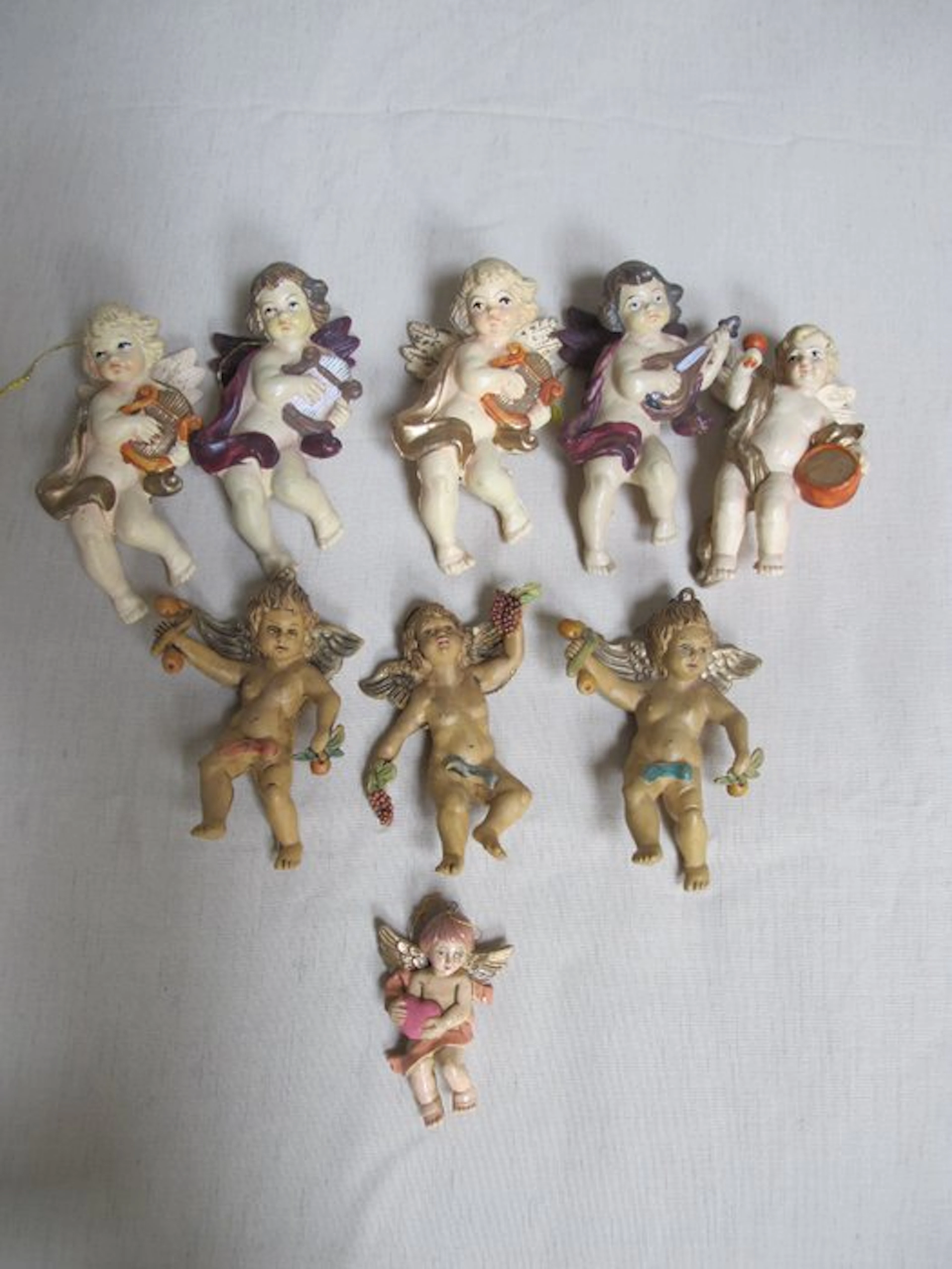 Italy - Christmas tree ornament (9) - Hand-painted vintage cherubs and angels