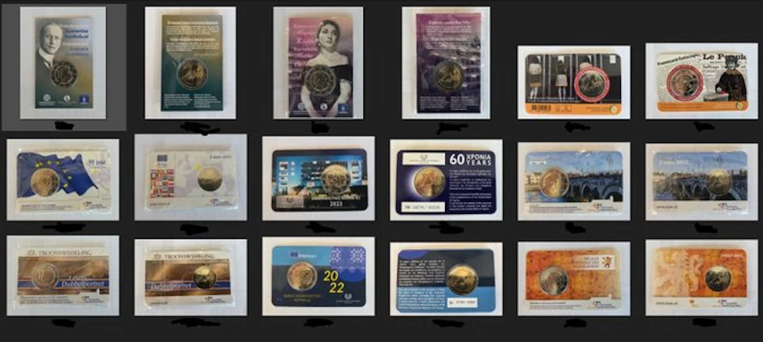 Europe. 2 Euro Various Years (9 coincards incl