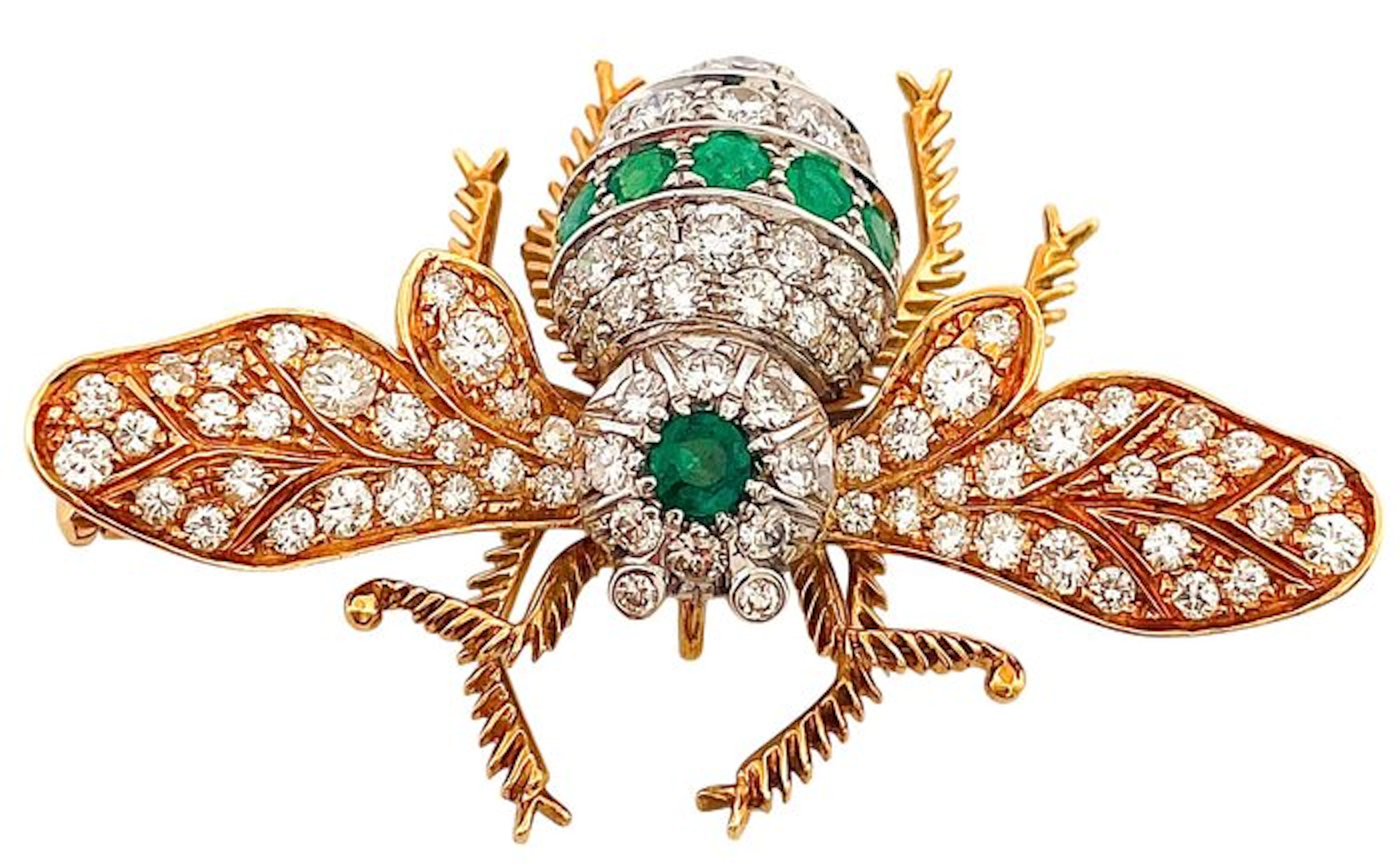 Jewellery applique - 18 kt. Yellow gold Diamond (Natural) - Emerald