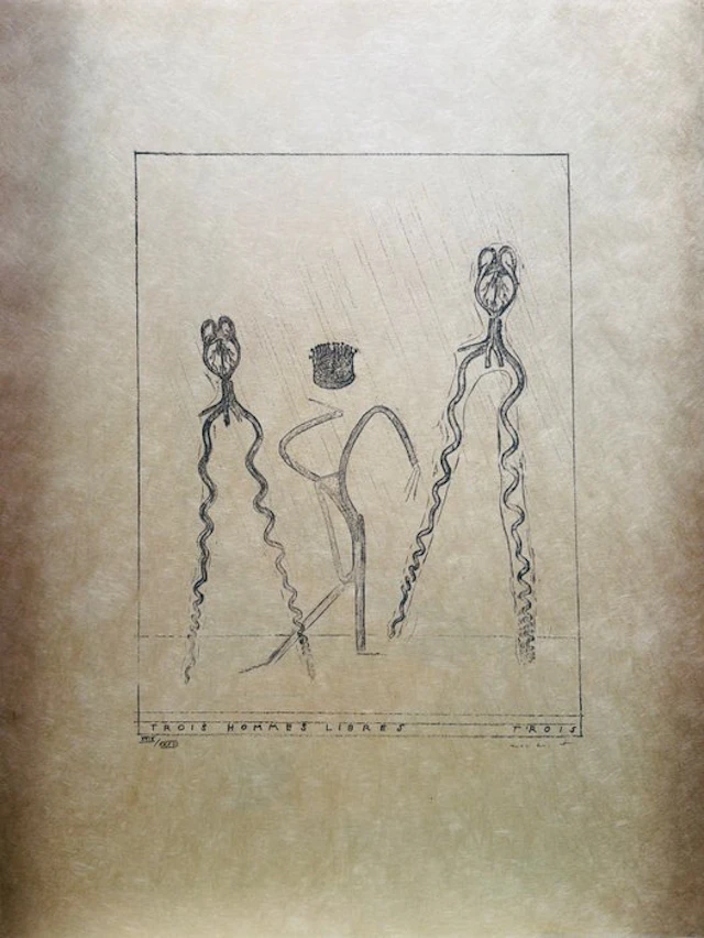 Max Ernst (1891-1976) - Trois hommes libres