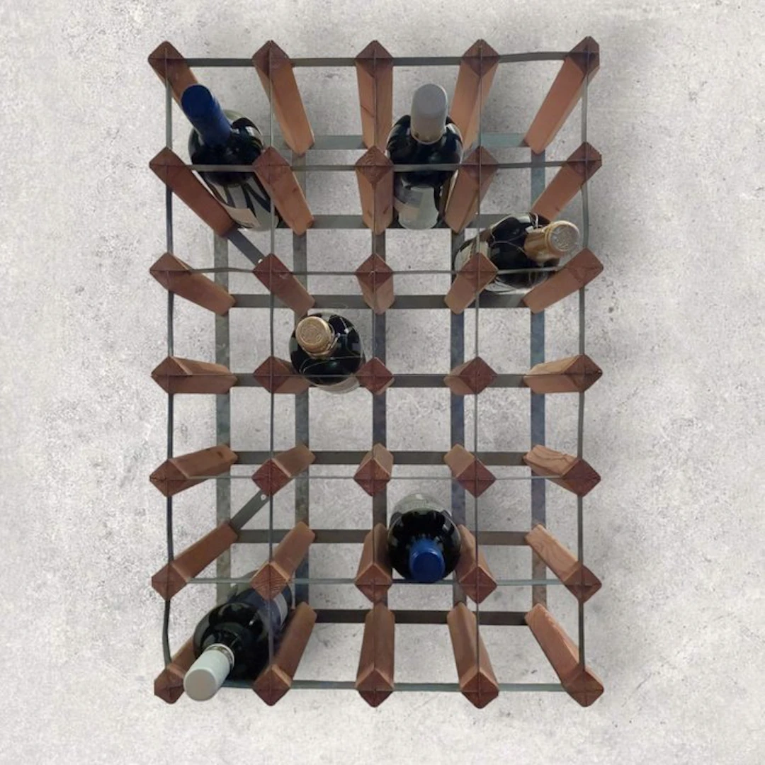 Wine rack - Steel, Wood - RTA ModernVintage Wine Rack