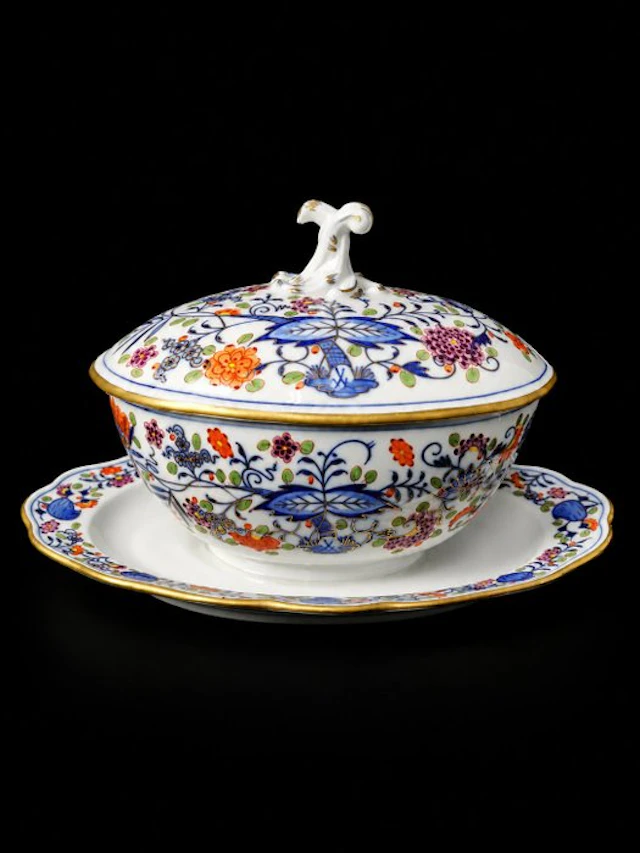 Meissen - Cipolla blu colorato - Zuppiera con coperchio...