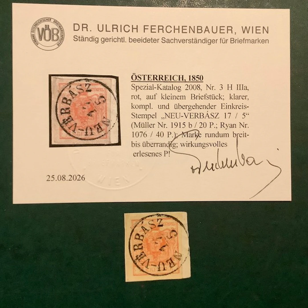 Austria 1850 - 3 kreuzer double-eagle with a good impression