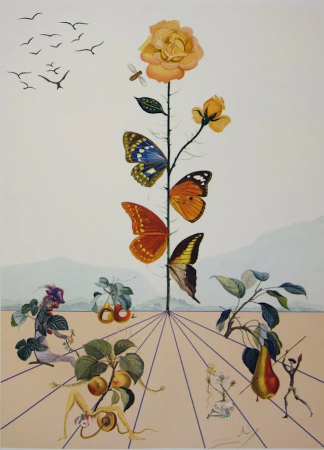 Salvador Dali (1904-1989) - Flordali II: La Rose Papillon