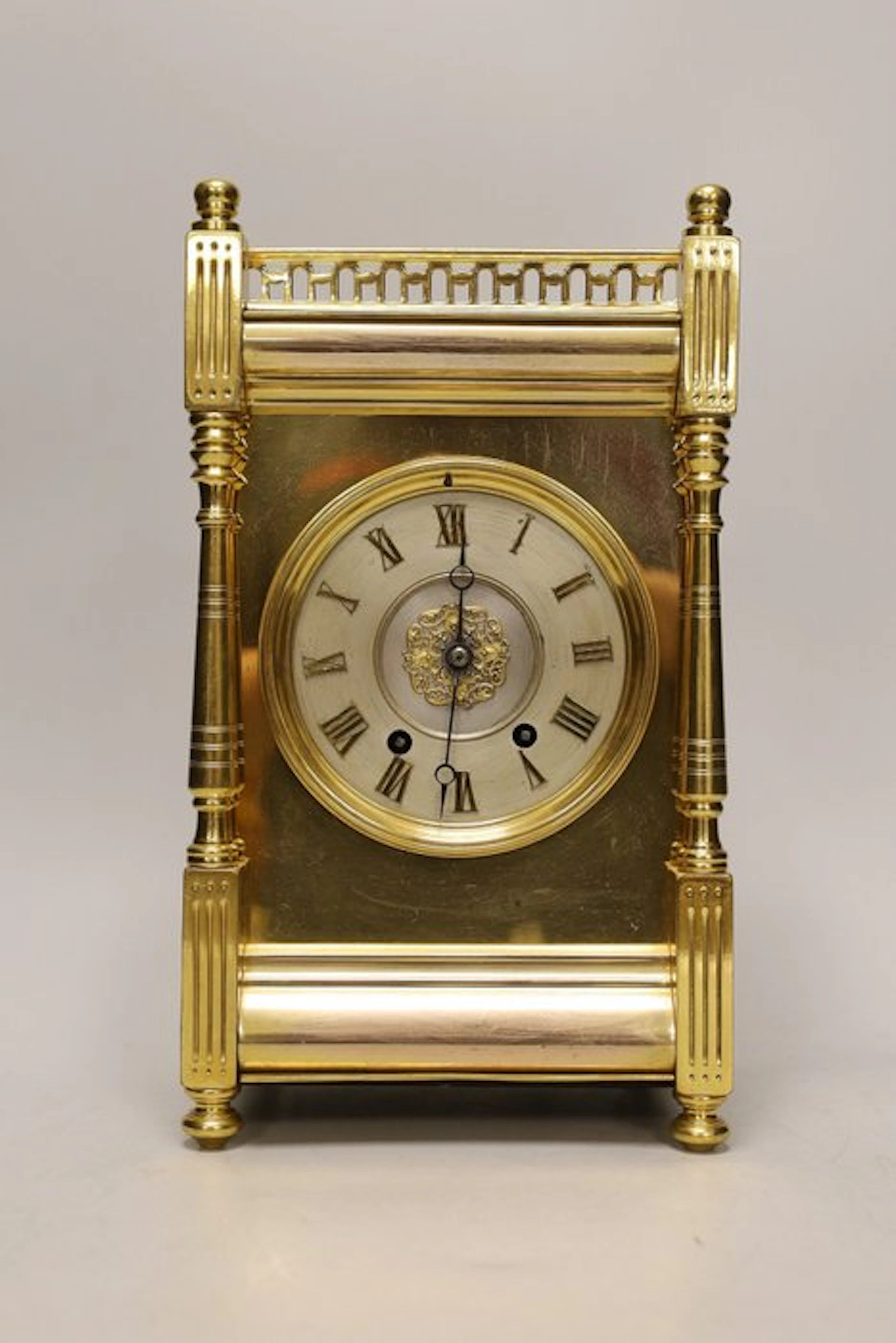 Mantel clock. - Steel, brass, and glass - 1850-1900 - Edwardian clock