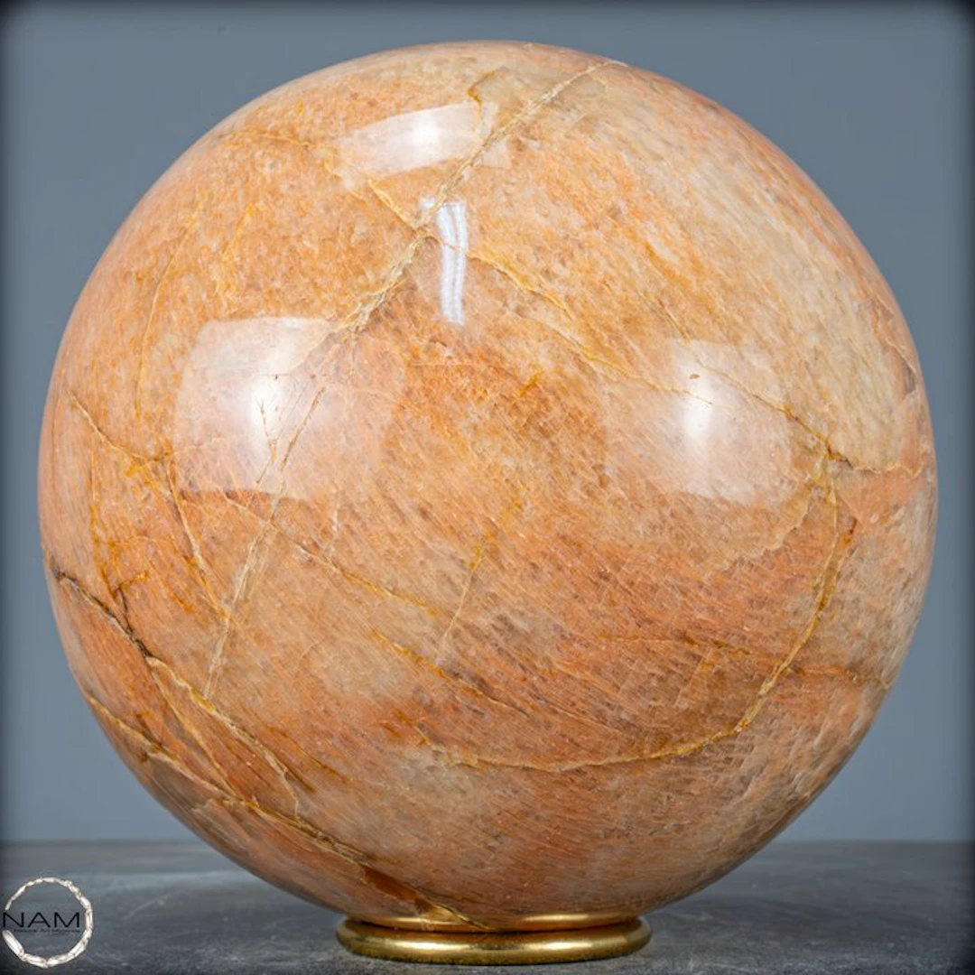 Natural Peach Moonstone Sparkling Sphere- 7843.11 g