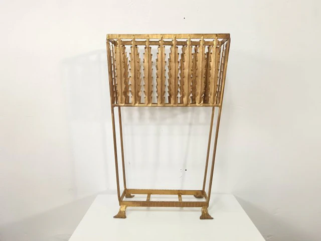 Umbrella stand/rack - Golden metal magazine rack and...