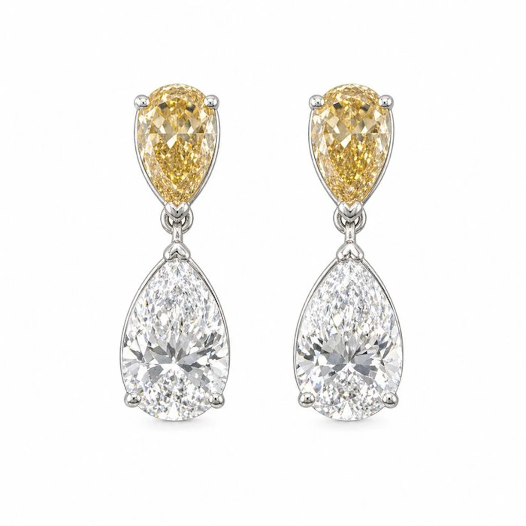 Earrings - 14 kt. White gold - 8.30ct. tw. Diamond (Lab-grown) - Diamond