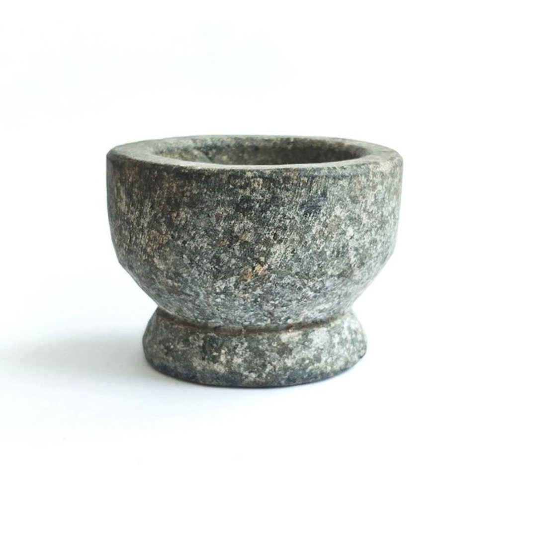 Ancient Indochinese Sandstone Medecine Mortarium Dish - 52 mm (No