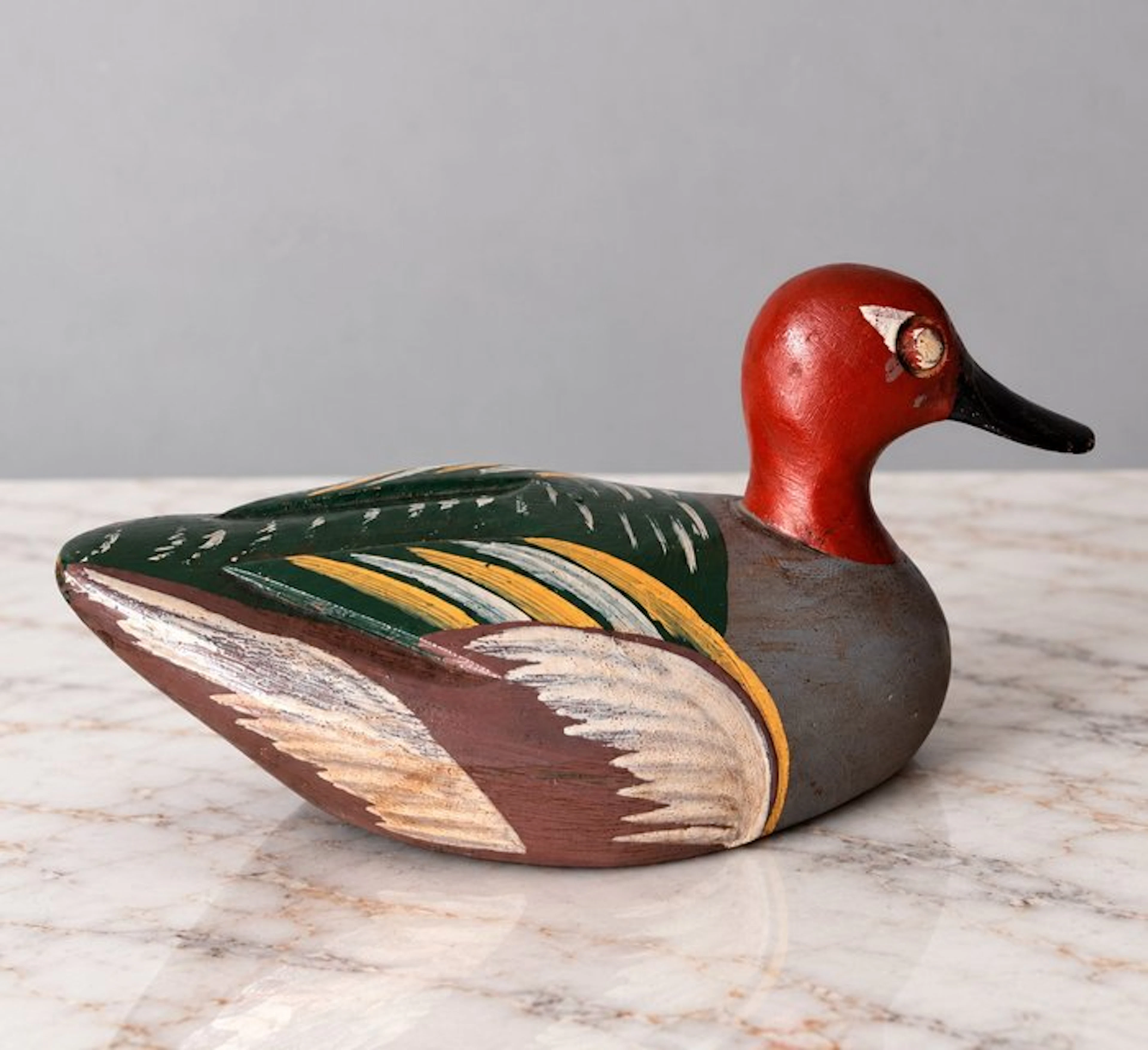 Duck decoy - Vintage Wooden Duck Decoy – Hand-Carved...