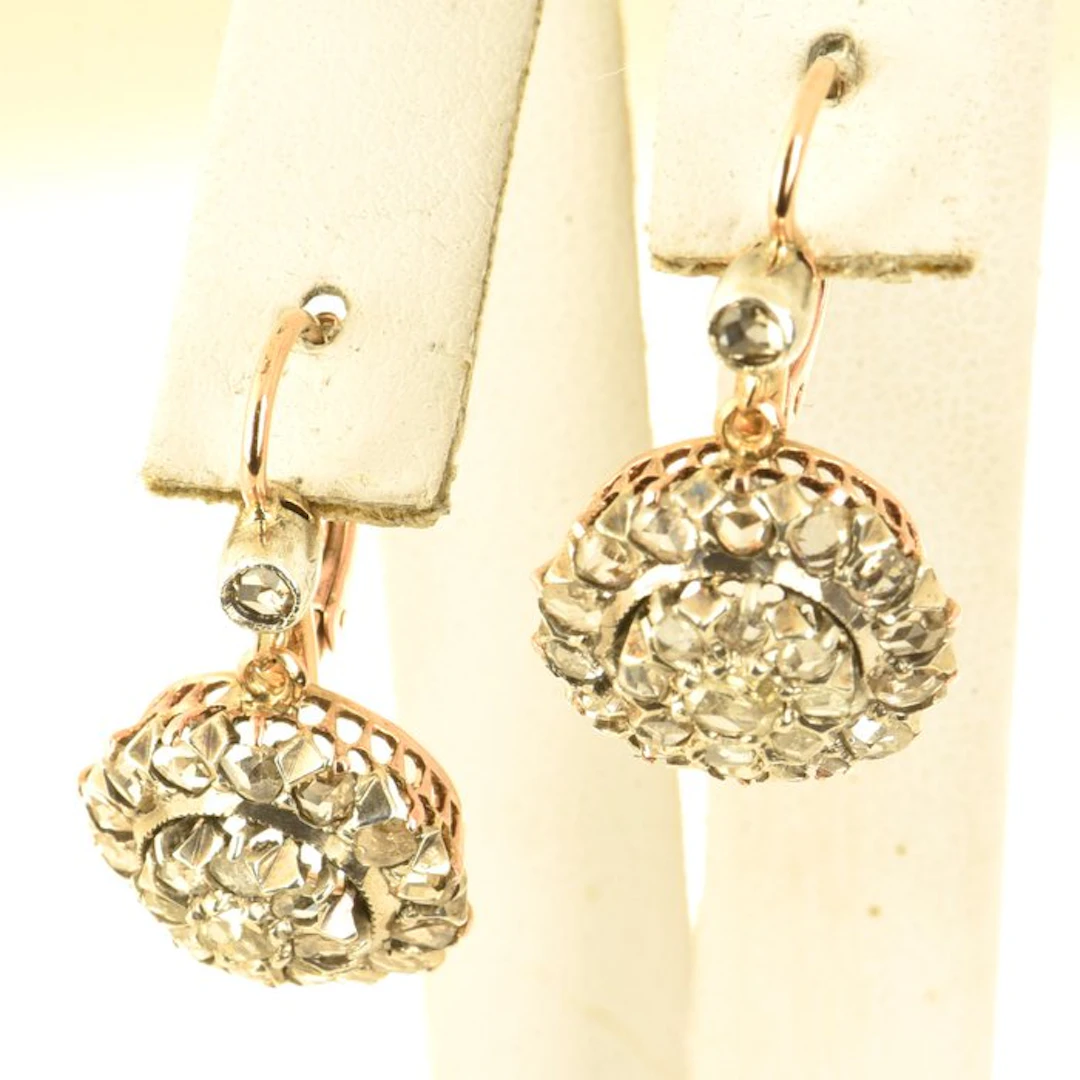 Earrings - 18 kt. Yellow gold, White gold Diamond (Natural)