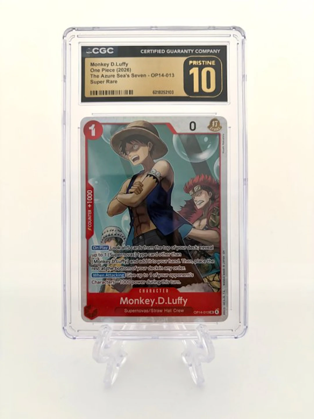 One Piece - 1 Graded card - One Piece - Monkey D.Luffy...