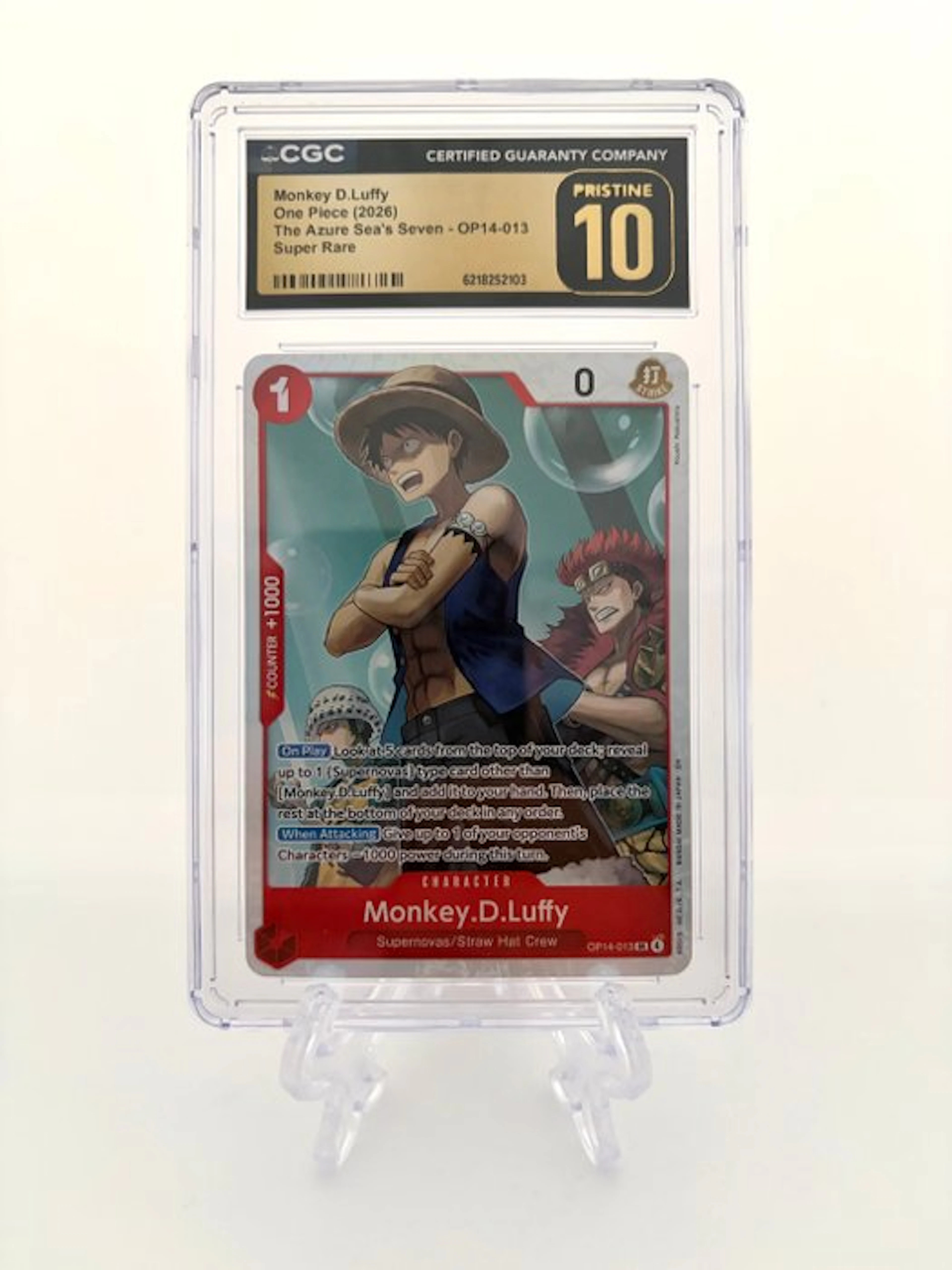 One Piece - 1 Graded card - One Piece - Monkey D.Luffy...