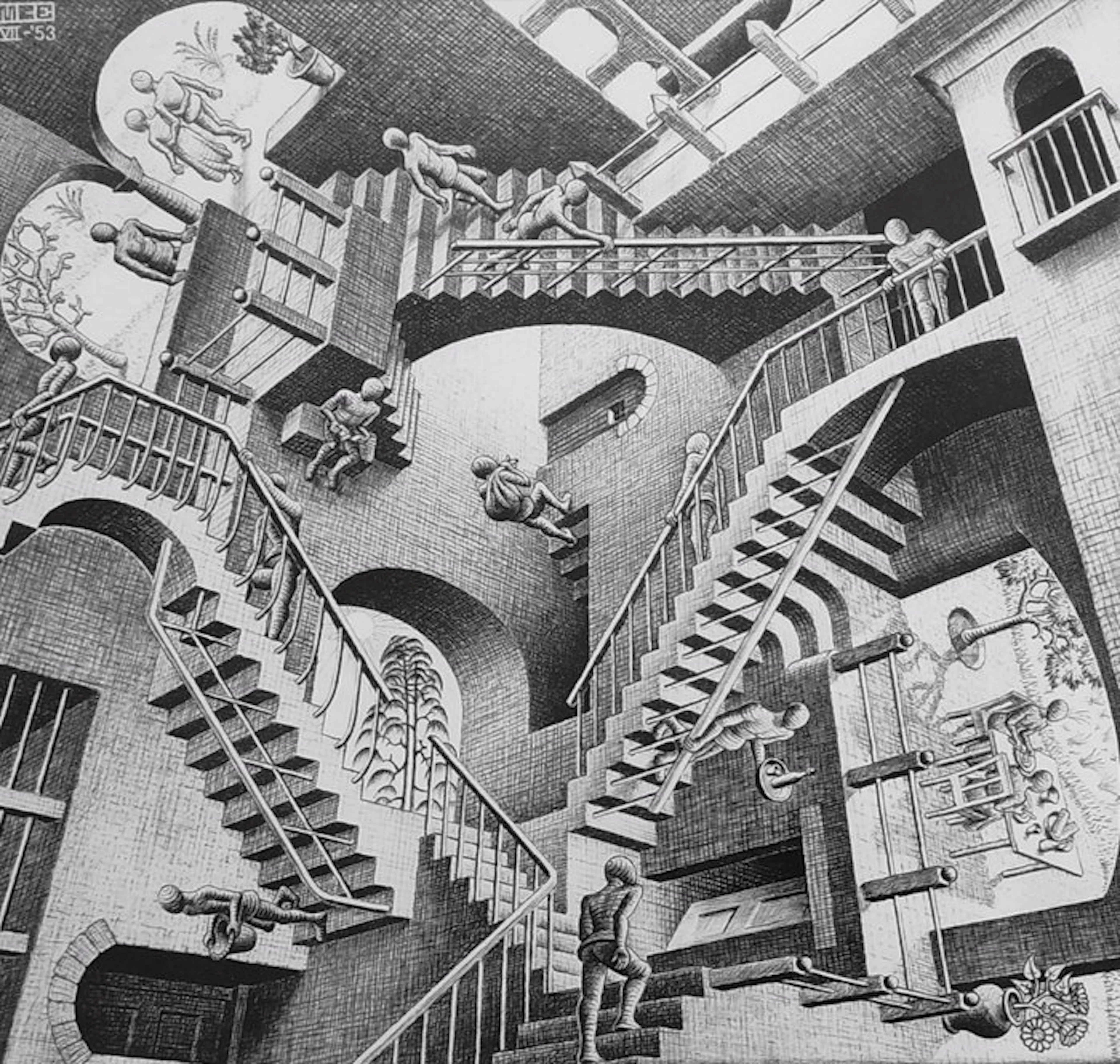 M.C. Escher (1898-1972), after - "Relativity, 1953"