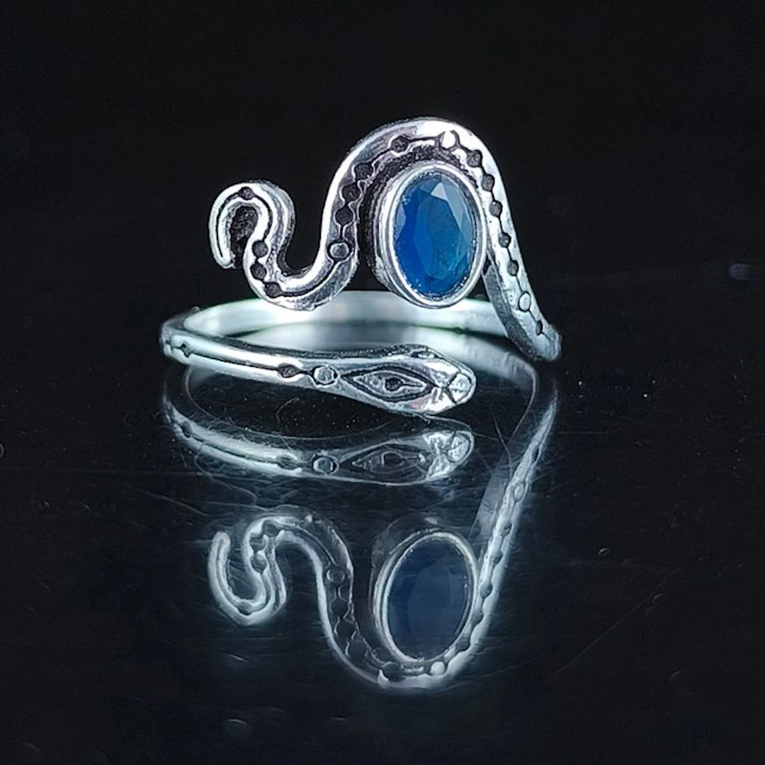 Sapphire - Silver - Amulet ring - Peace of mind and clarity