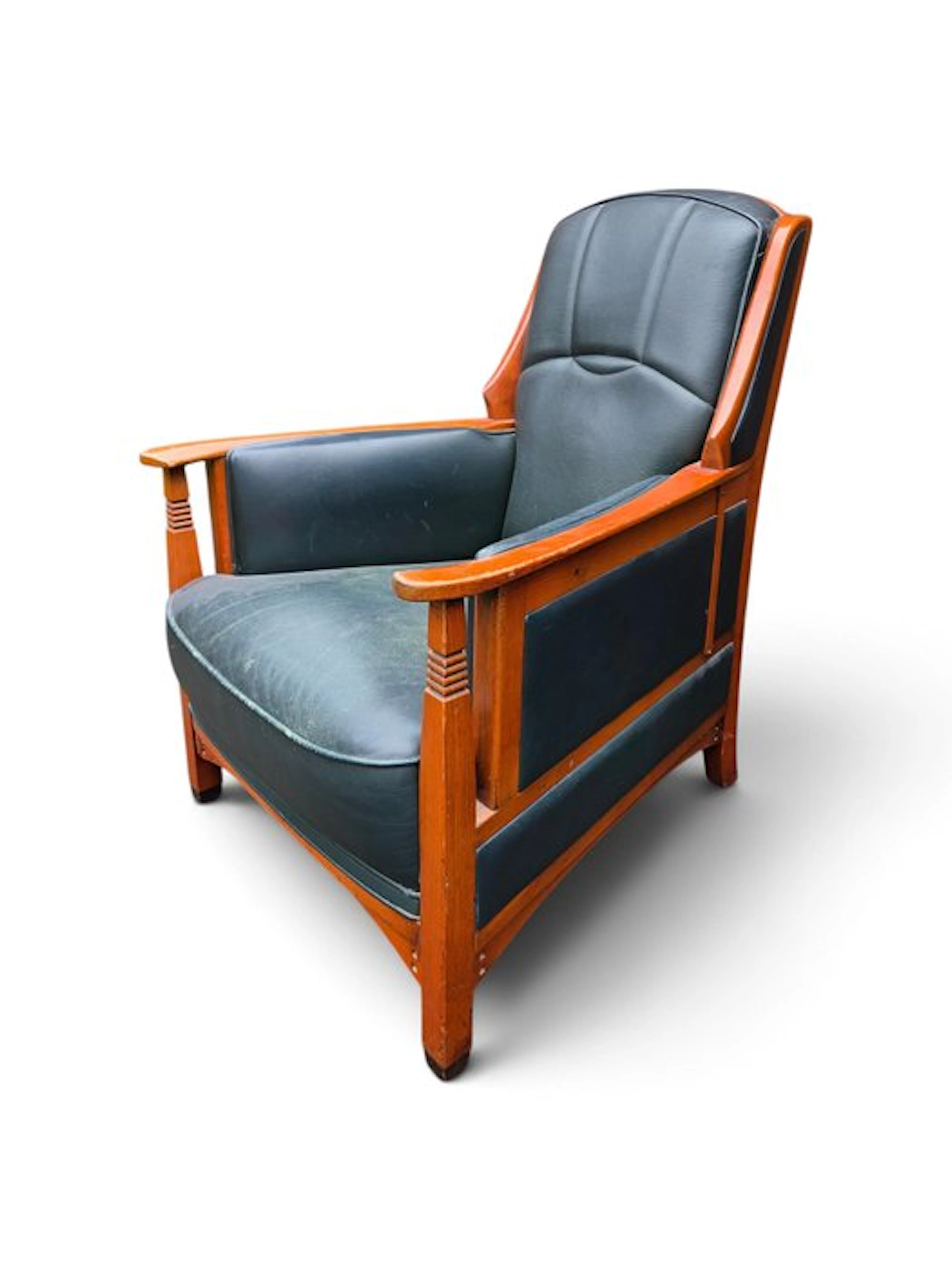 Schuitema - Armchair - Art Nouveau - Wood, Leather - Decoforma