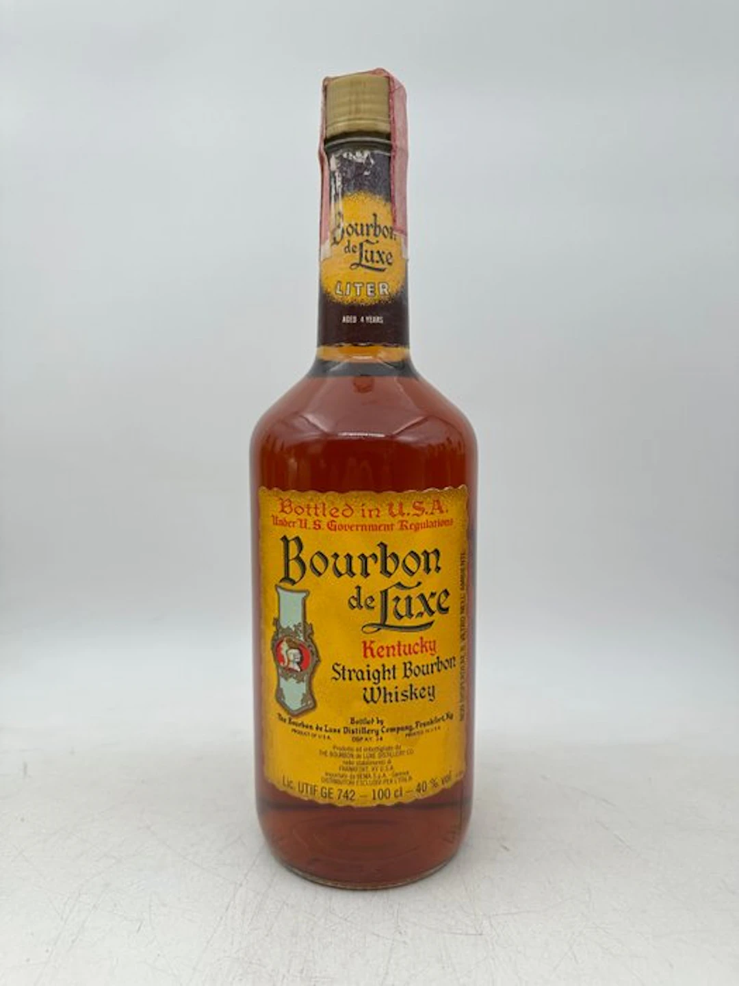 Bourbon De Luxe 4 years old - Kentucky Straight Bourbon - b. 1990s - 1 Litre