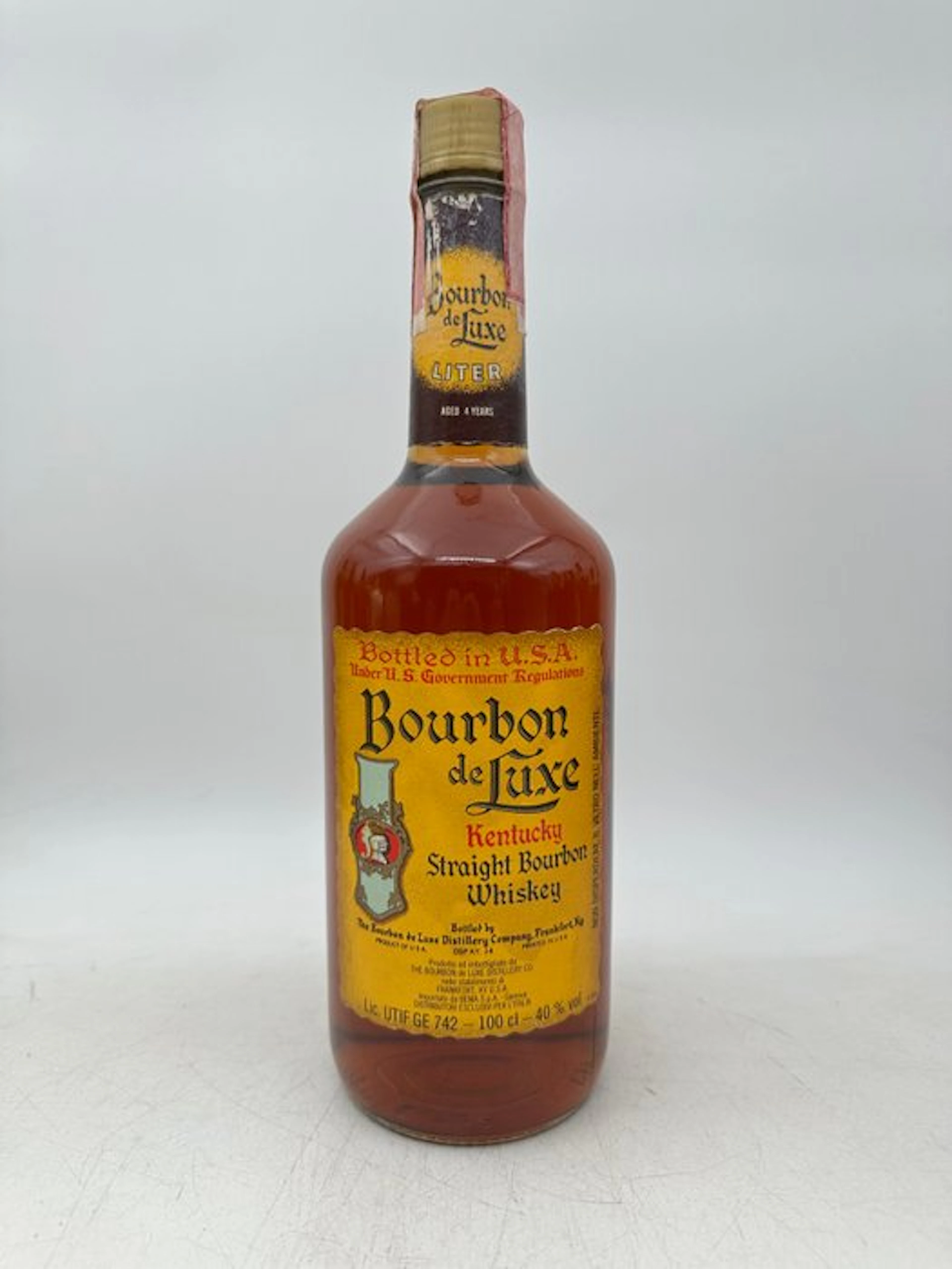Bourbon De Luxe 4 years old - Kentucky Straight Bourbon - b. 1990s - 1 Litre