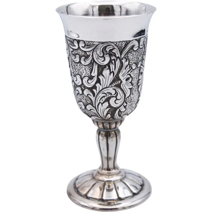 Wine glass - Vine leaves and grape clusters - .925 silver