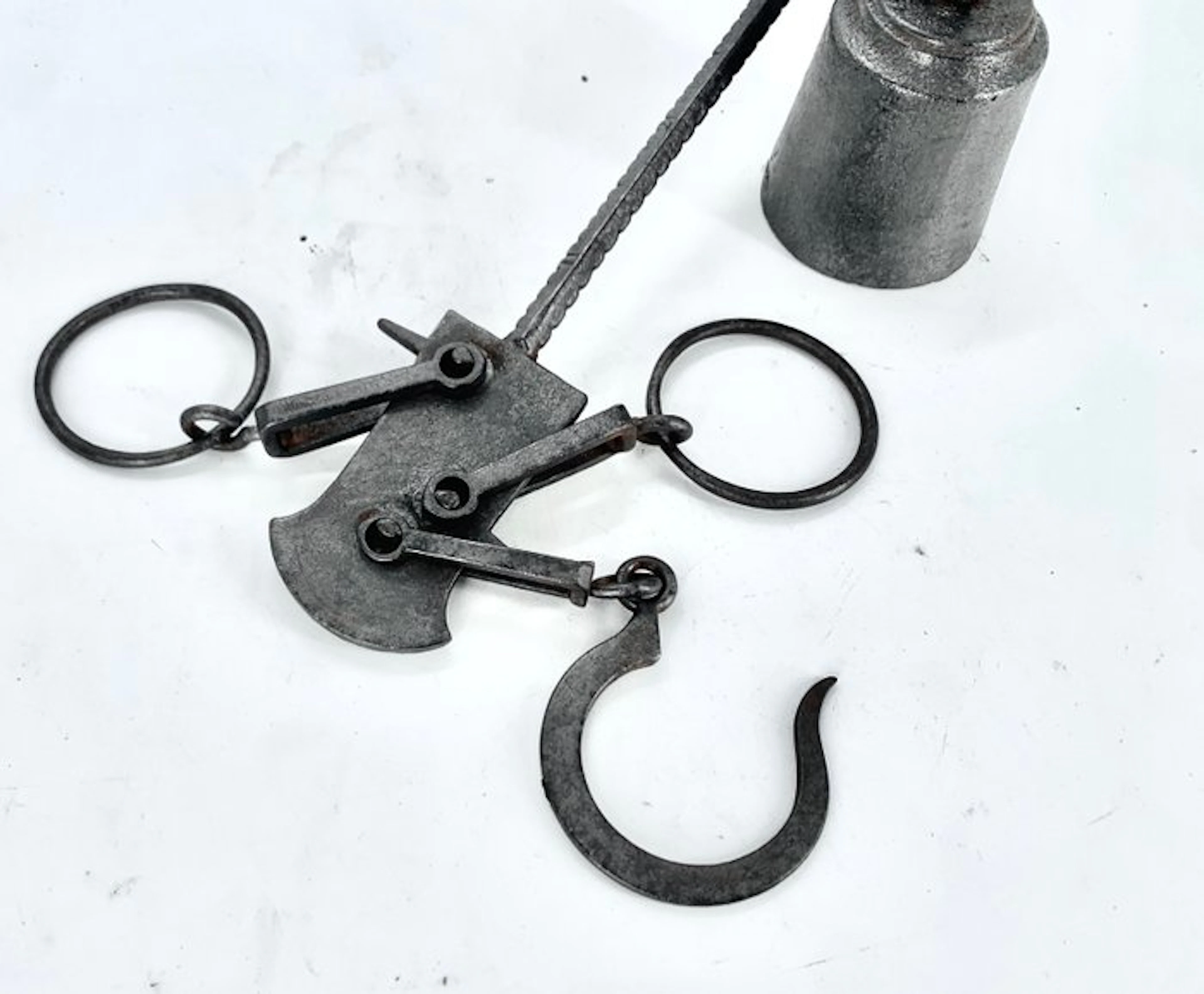 hand forged Hand-Forged Iron Steelyard Balance / Roman...