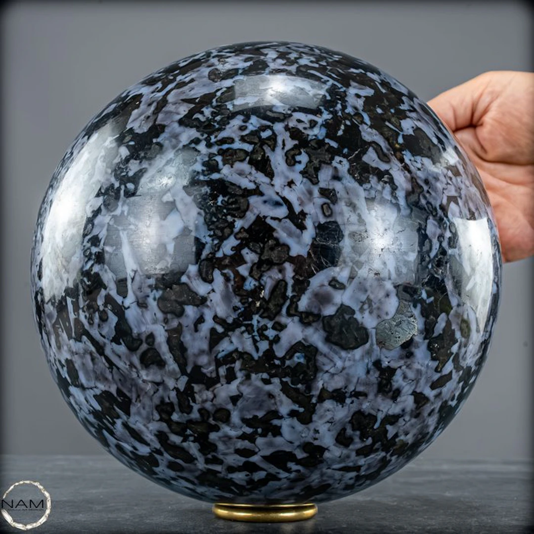 Natural Merlinit-Gabro sphere of the highest quality 10...