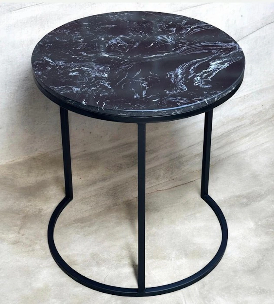 Modern Design XXL - Side table - Granite, Steel - Bladder diameter 48 cm