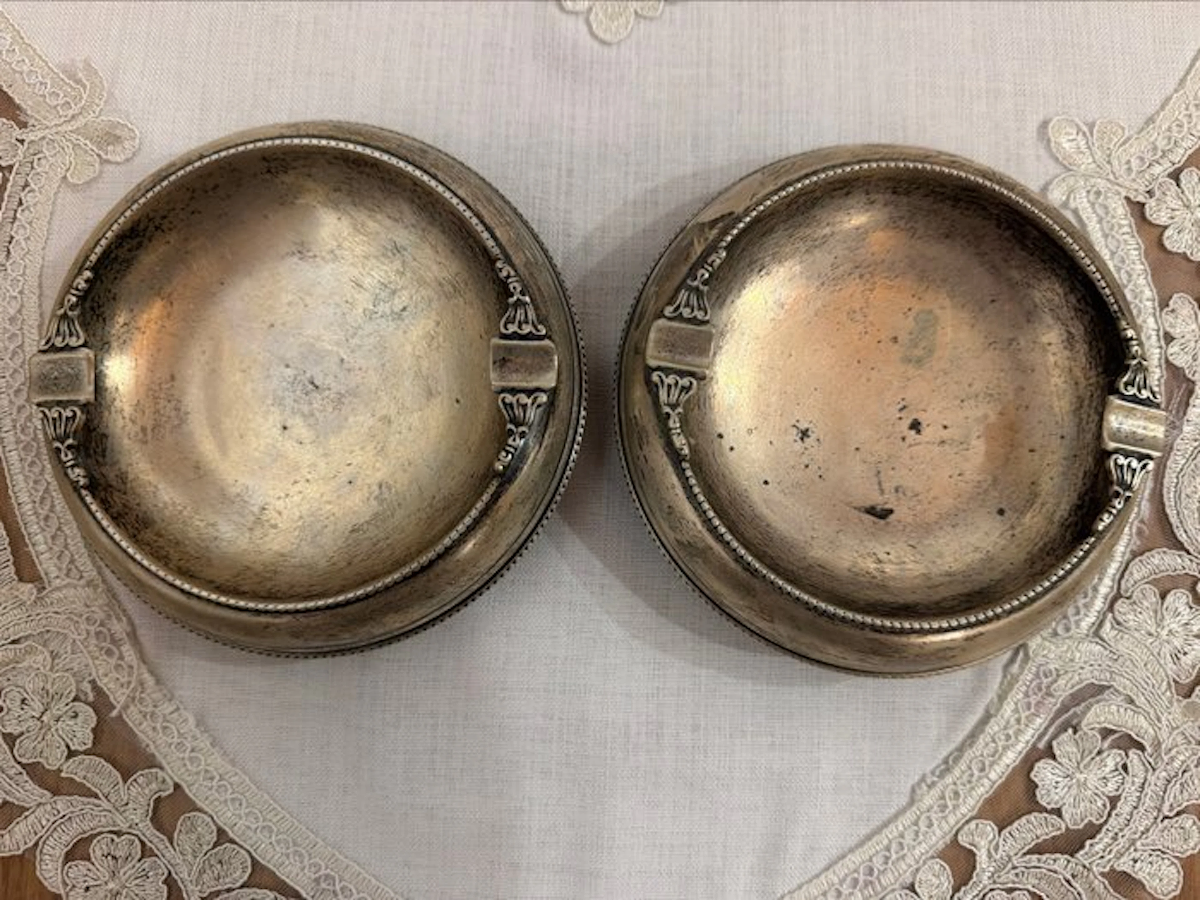 Ashtray (2) - .900 silver - Solid silver 900 with