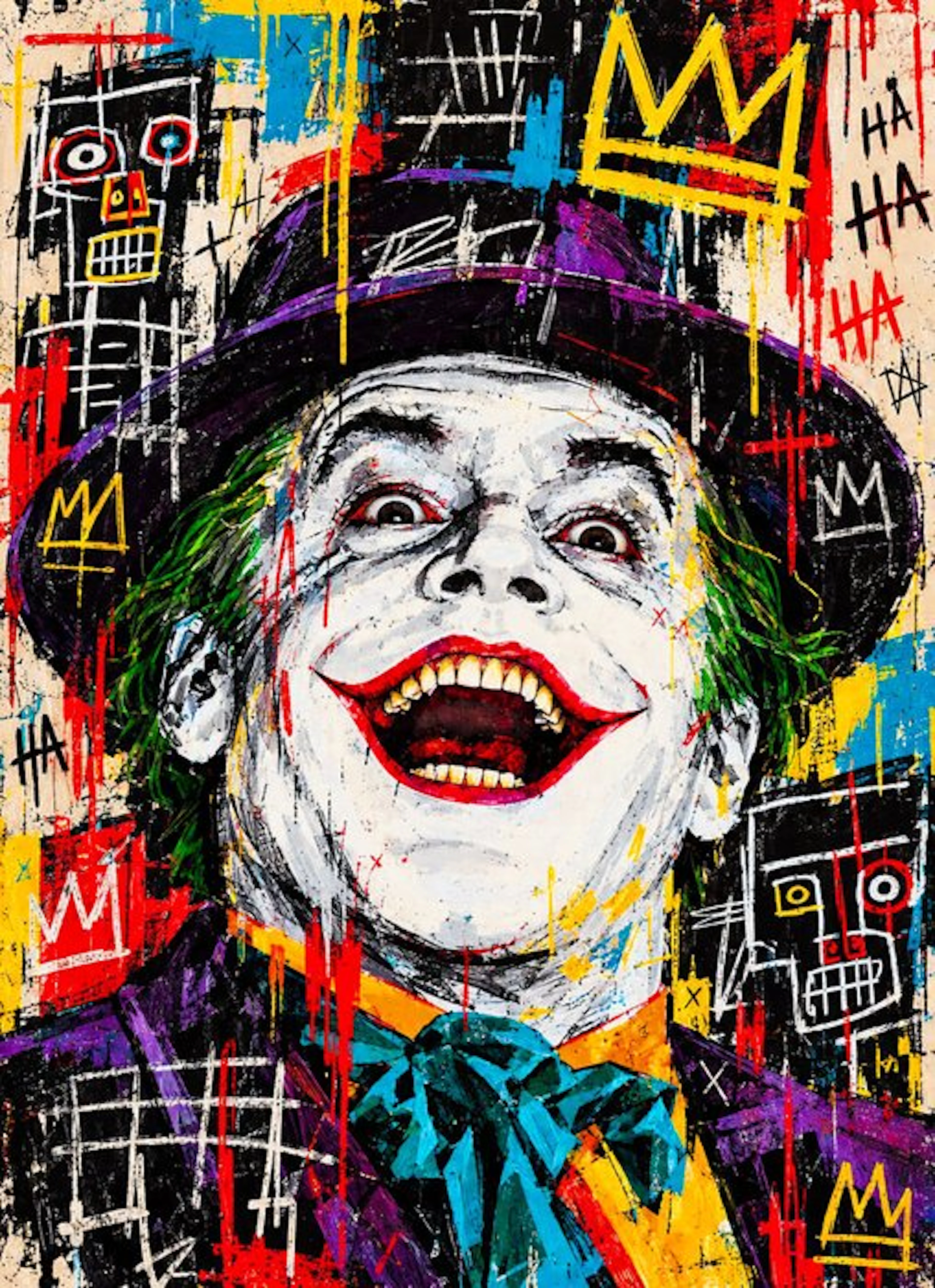 Joker - " CHAOS KING" con stile artistico Basquiat - 1/7 - Artbox