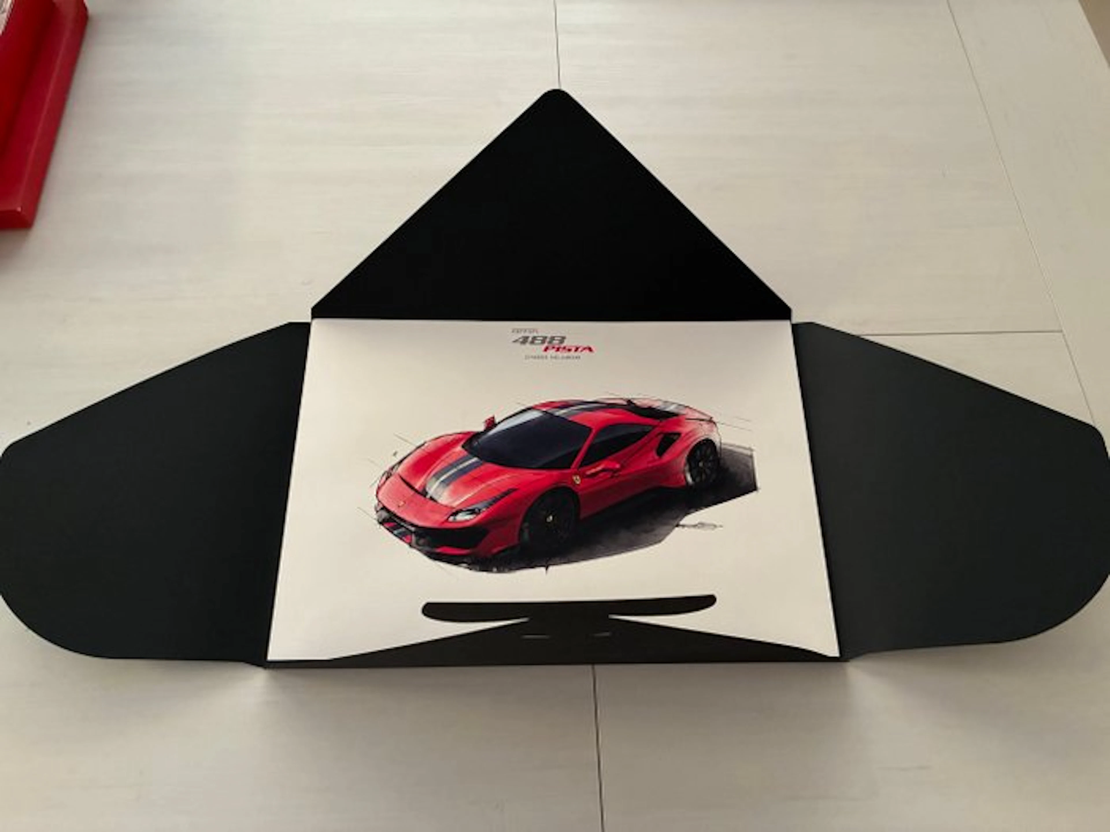 Print - Ferrari - Lithograph Design Sketch Ferrari 488 Pista - Custom