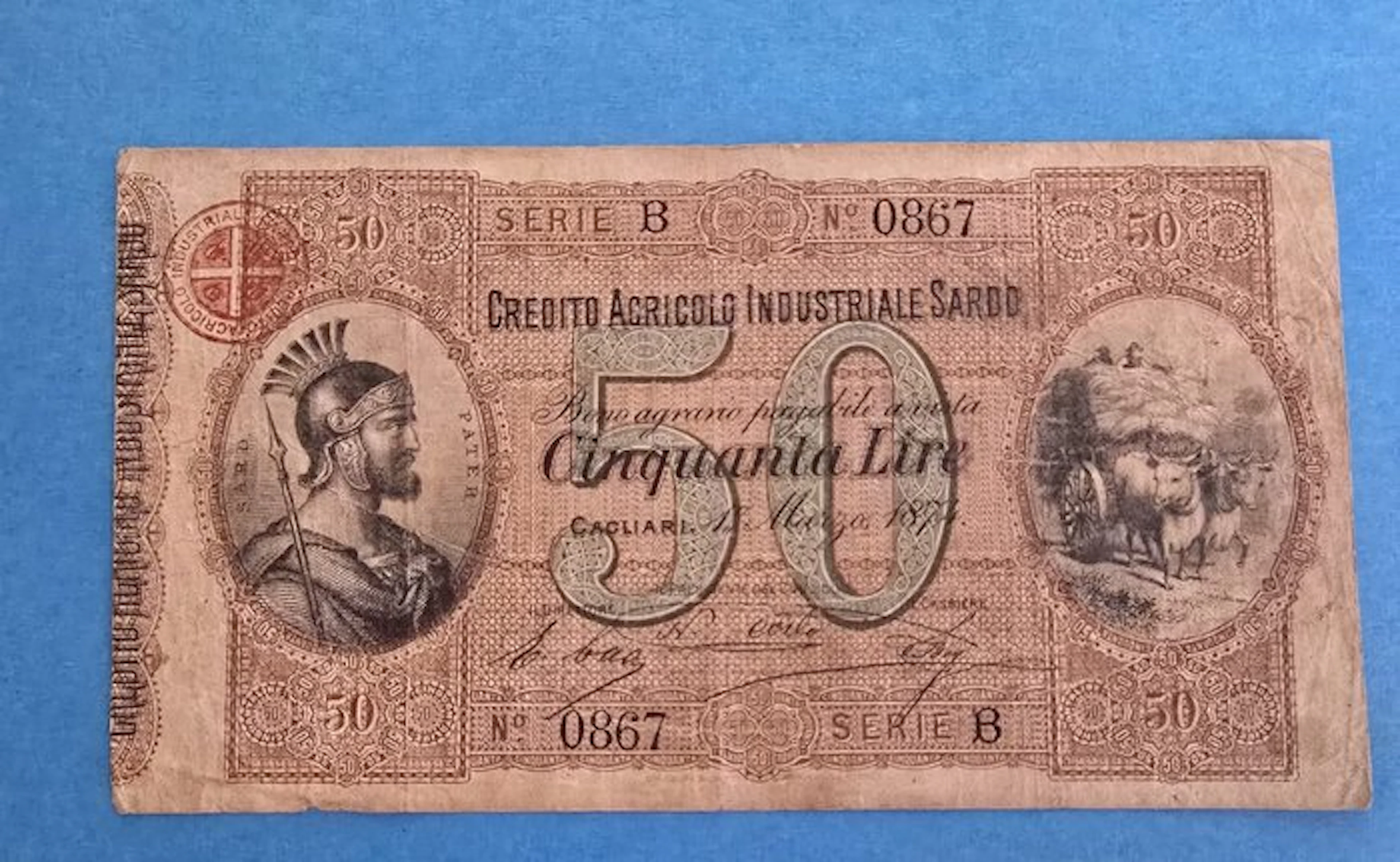 Italy. - 50 Lire 1874 - Credito Agricolo Industriale...