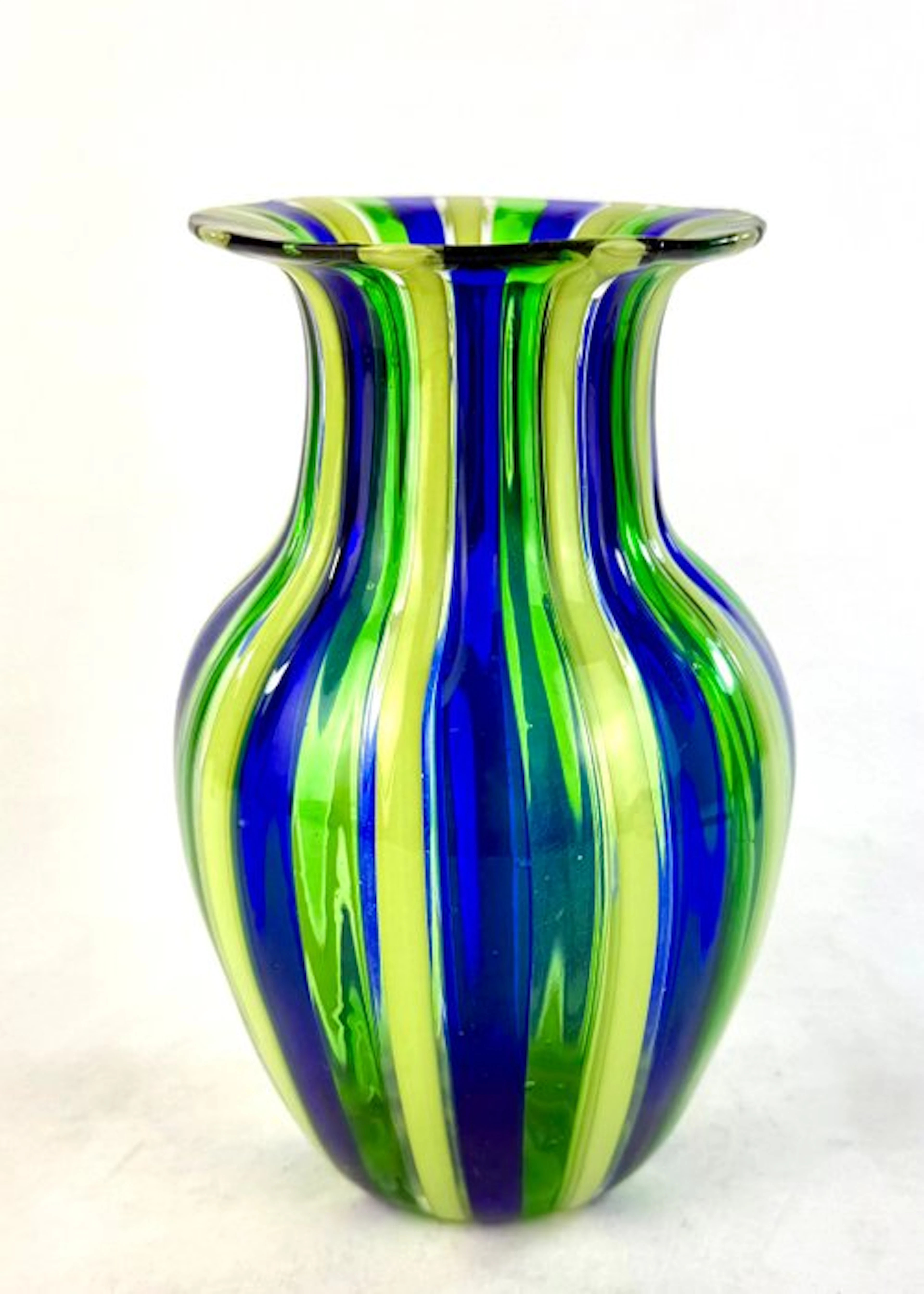 Oball - Vase - Sommerso - Murano glass - Blue and Green