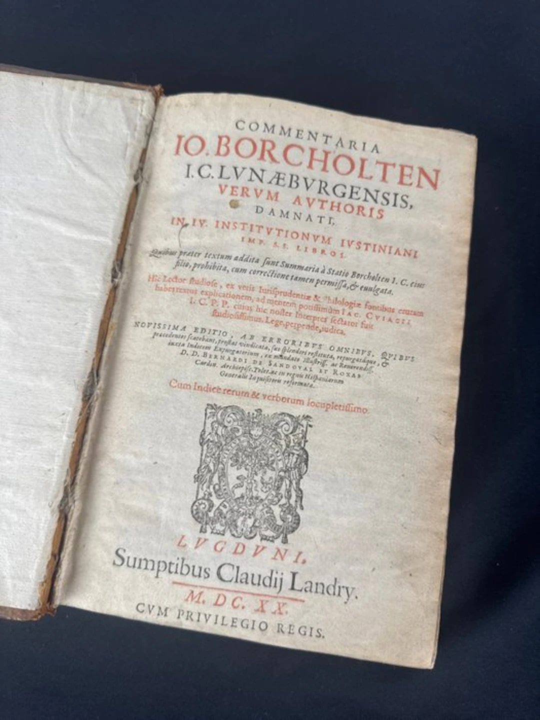 Ioannes Borcholten - Commentaria Io. Borcholten I.C. Lvnæbvrgensis - 1620