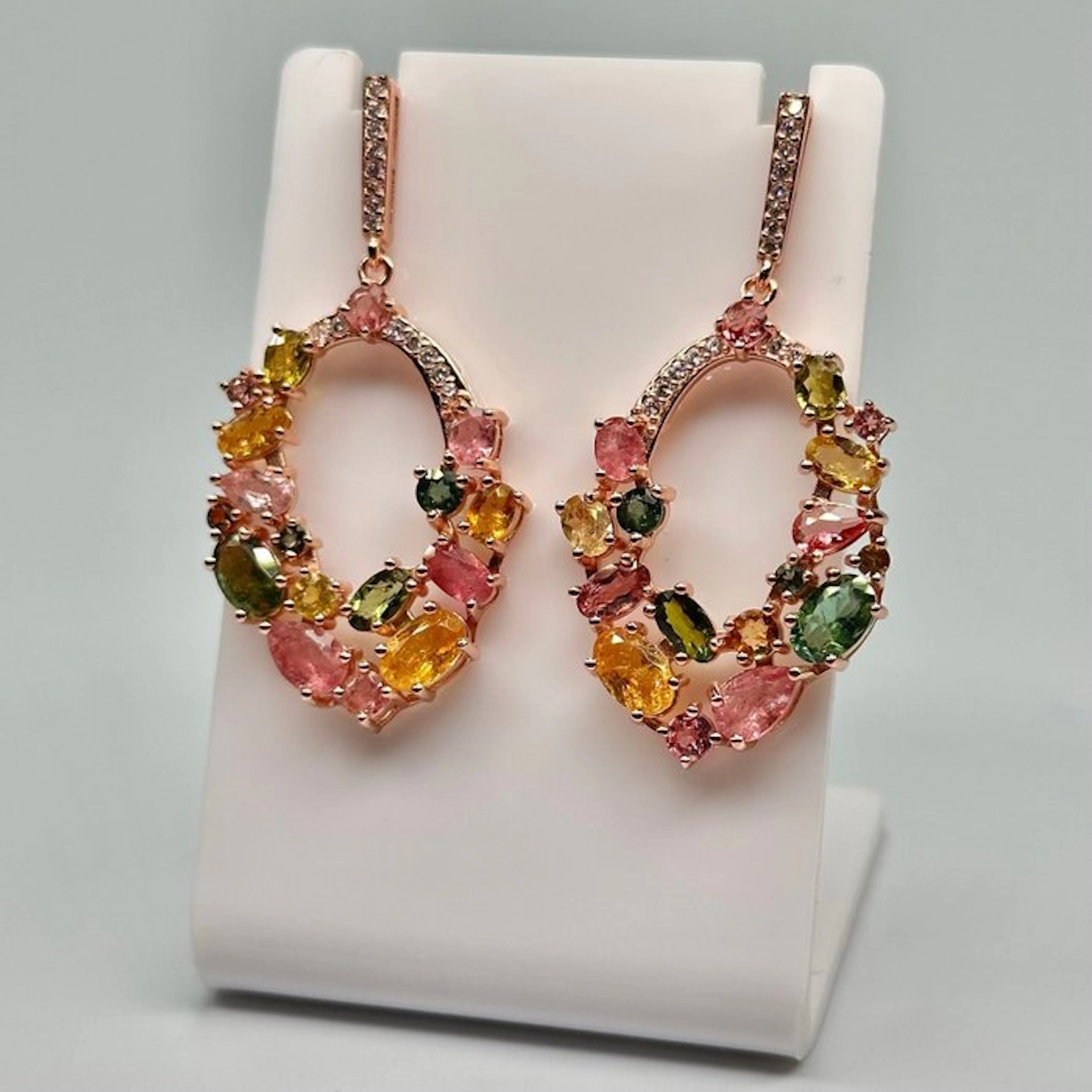 No reserve price - Earrings 18K Rose Gold Plated 925...