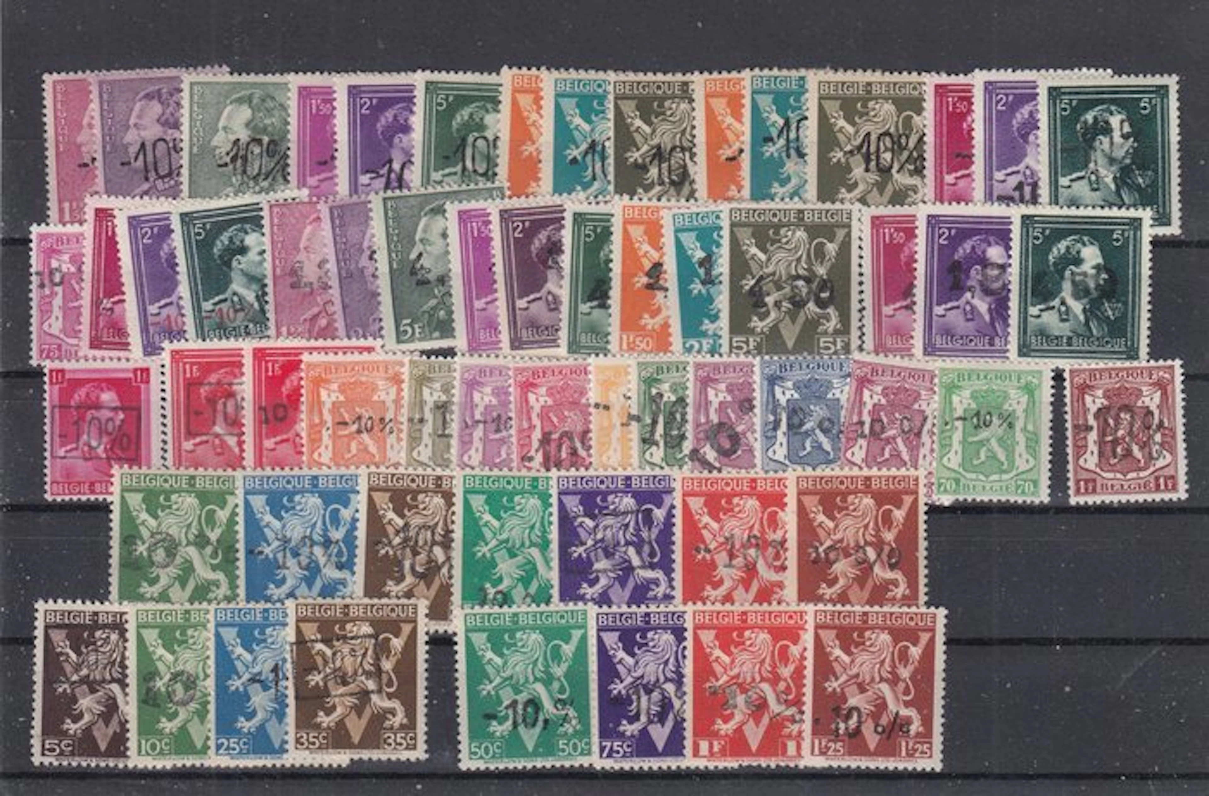 Belgium 1946 - full year 1946 (with ALL - 10% stamps) - OBP : 724A/747