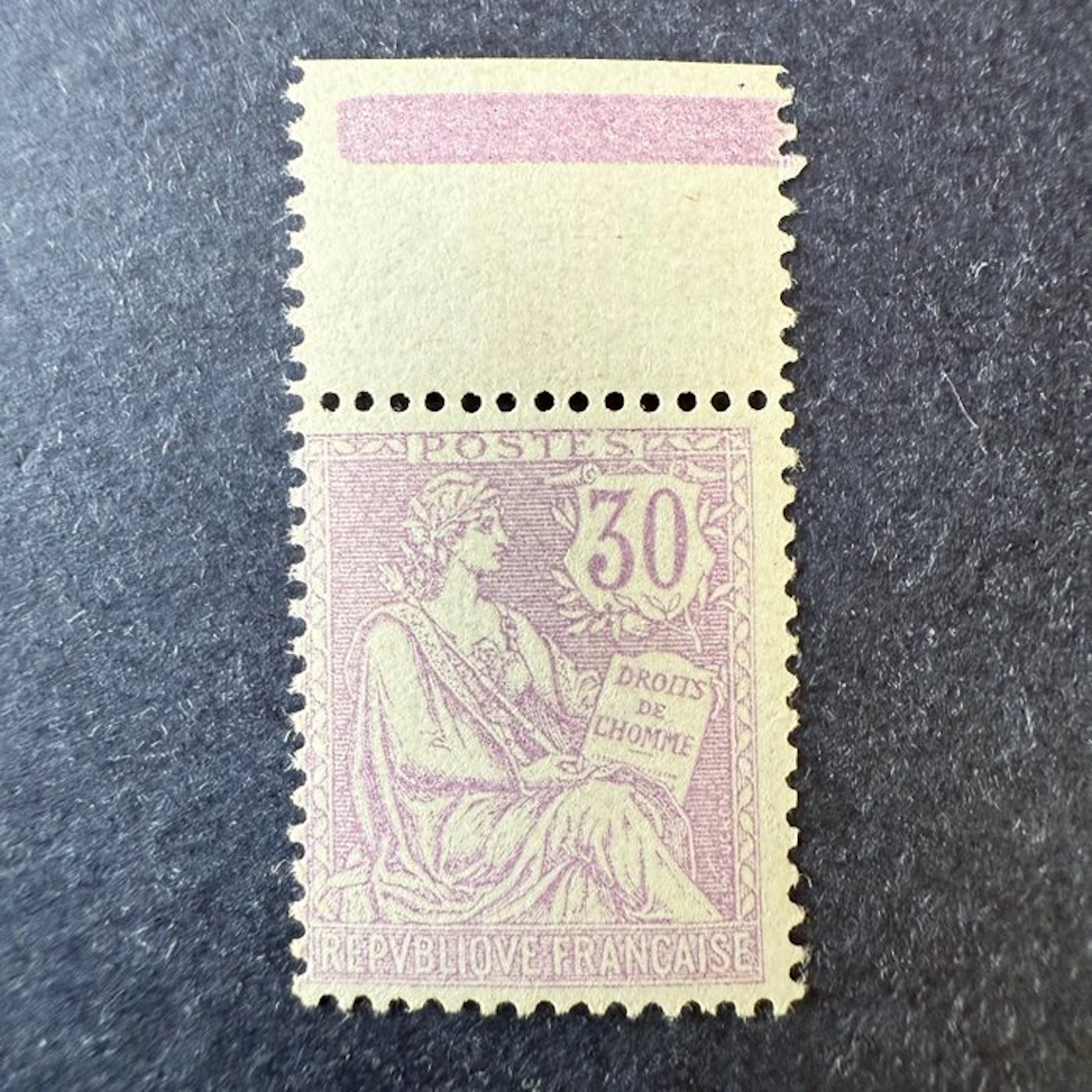 France - Yvert 128 "Retouched Spots" sheet-edge mint **. TB.