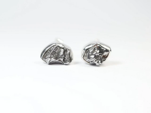 2 × stud earrings Meteorite Campo del Cielo / new 925