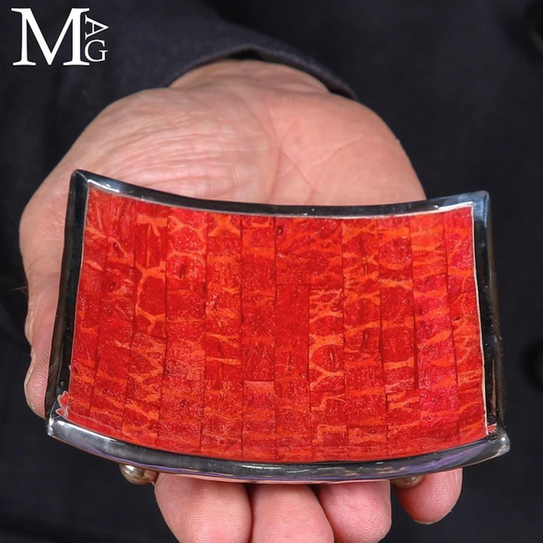 Red Bamboo Coral - Intricate Organic Textures Handcrafted...