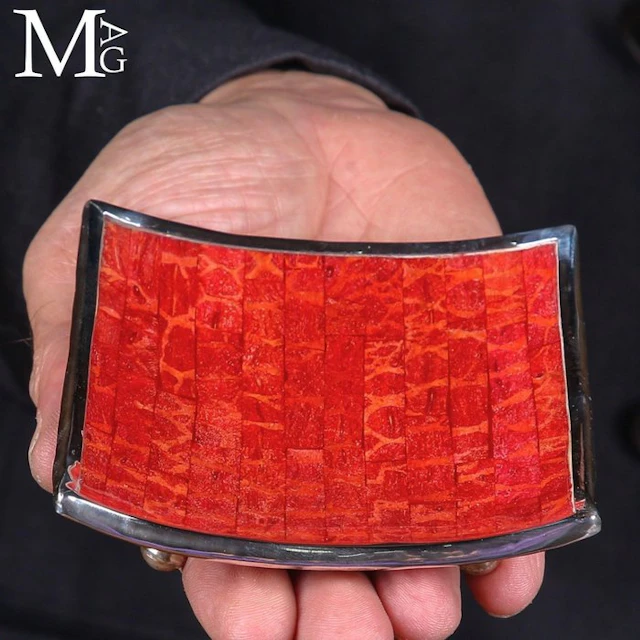 Red Bamboo Coral - Intricate Organic Textures Handcrafted...