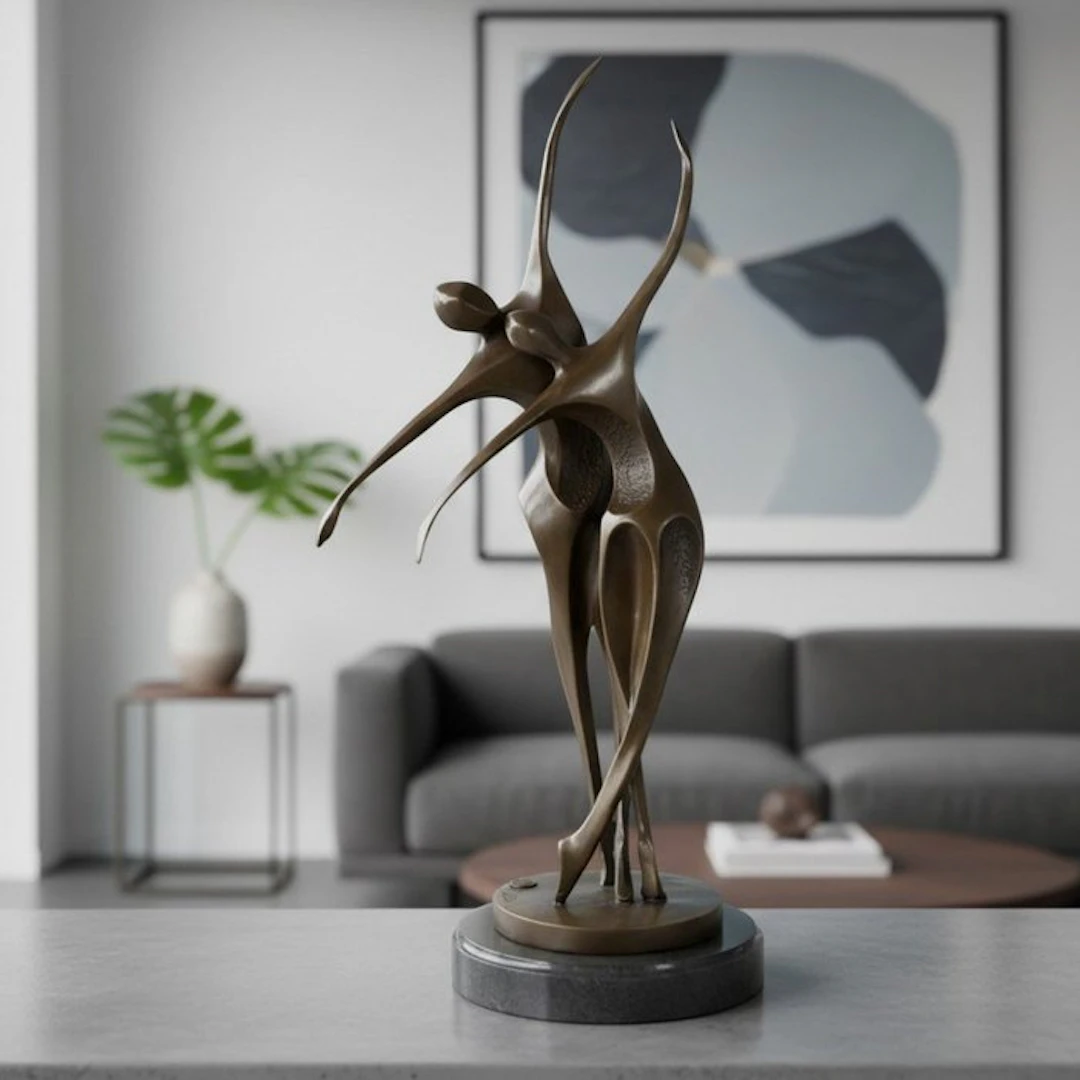 Milo (1910-1978) - Sculpture, Dancing Couple - 50 cm - Bronze, Marble