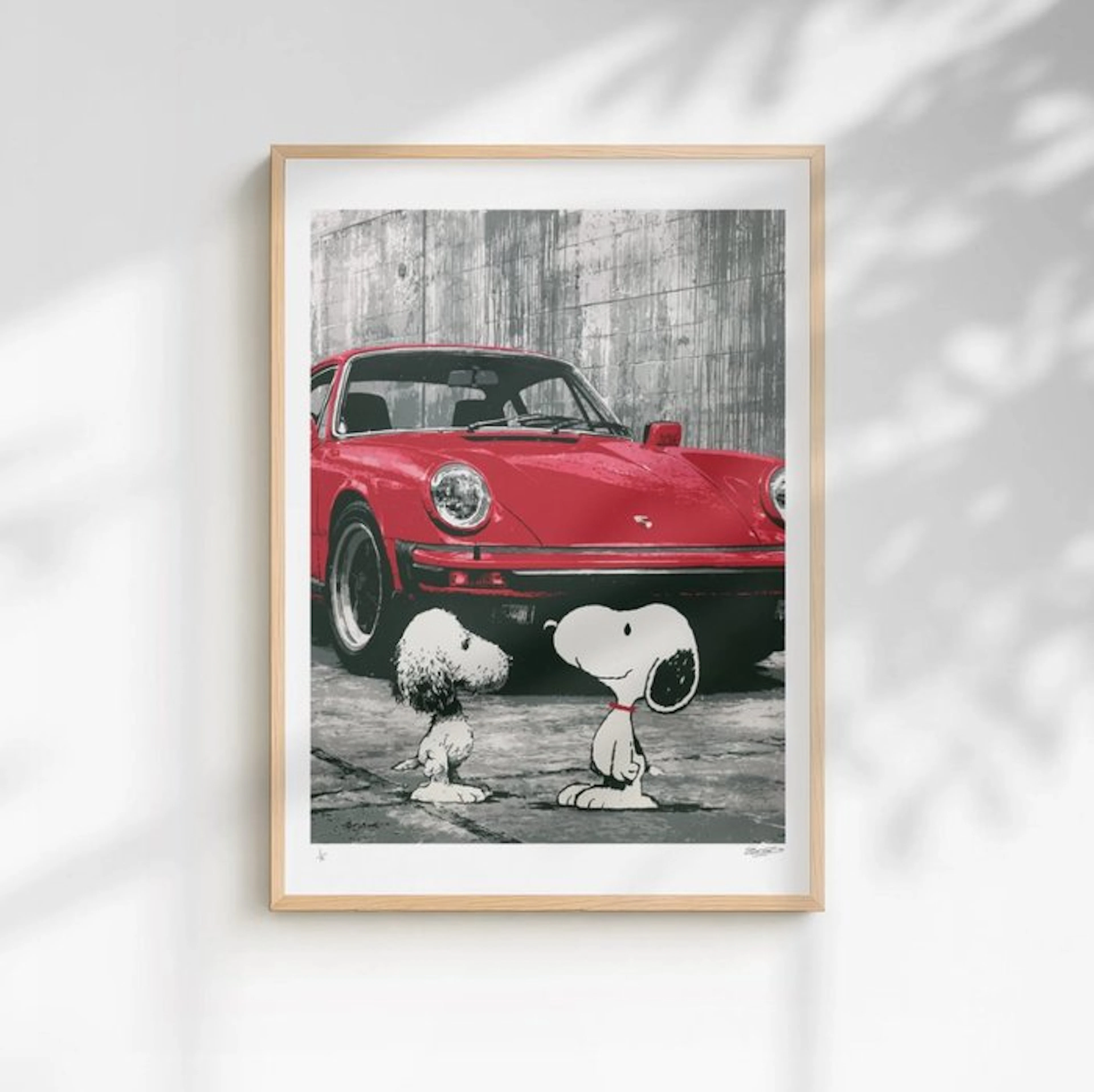 EGO - Porsche And Snoopy – 1/5 Signée COA – 40 × 60 cm