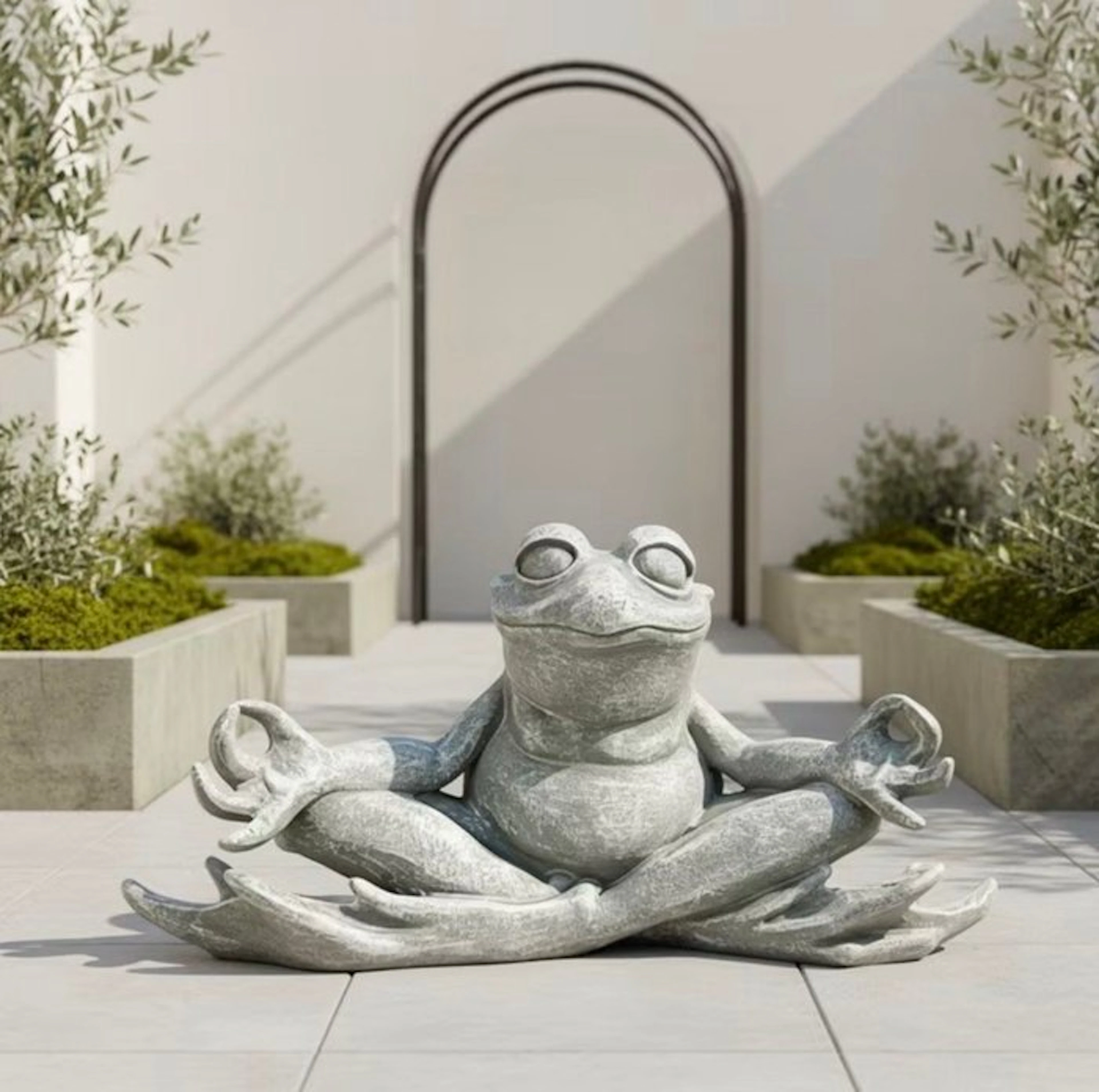 Unknown - Figure - Meditating Frog Statue - Resin