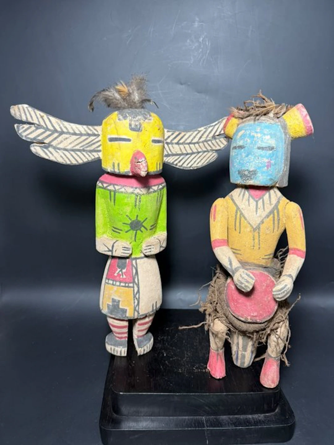 Two dolls in Hopi kachina style - Wood - U.S. - Achyuta Deva Raya (1529–1542)