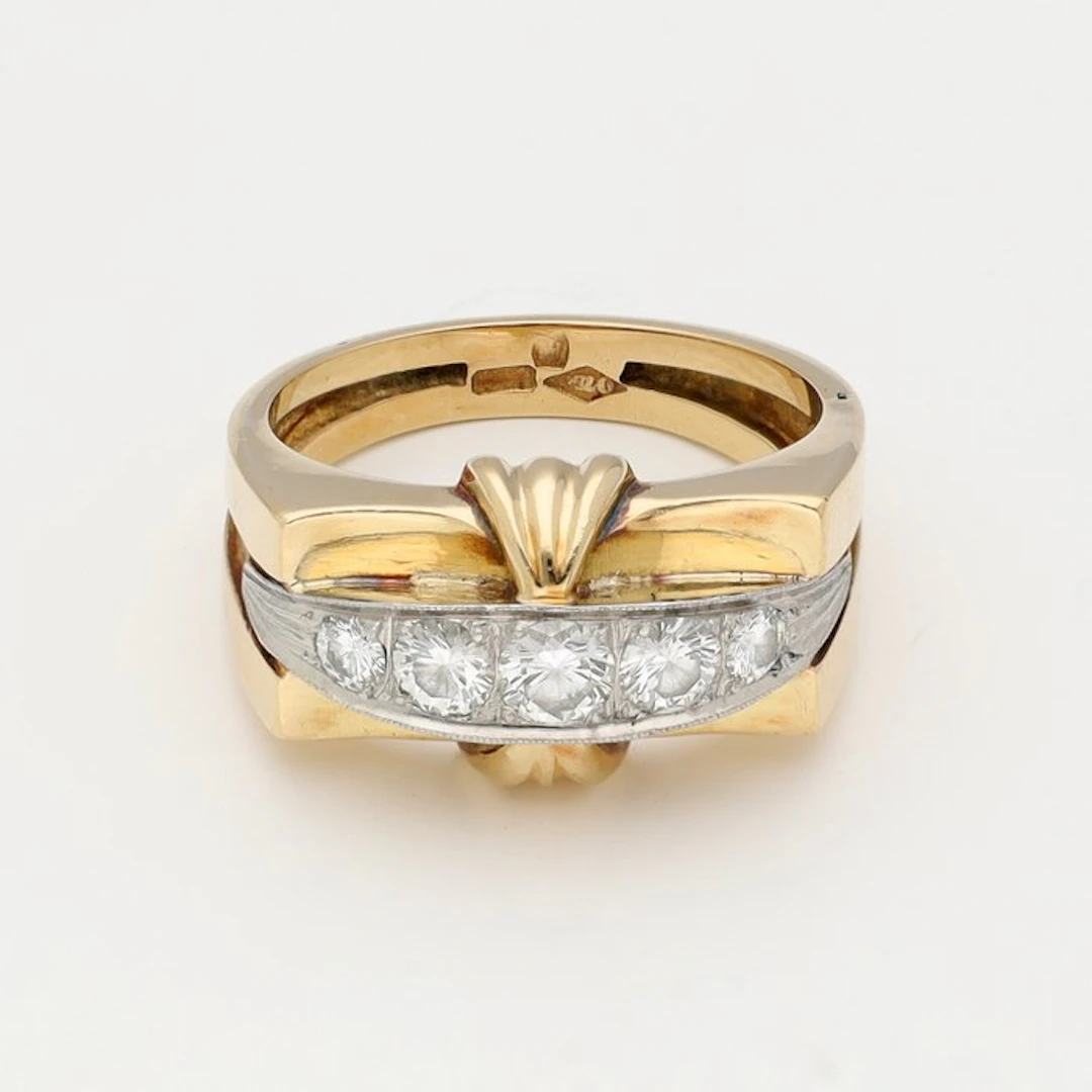 Ring - 18 kt. Yellow gold Diamond (Natural)