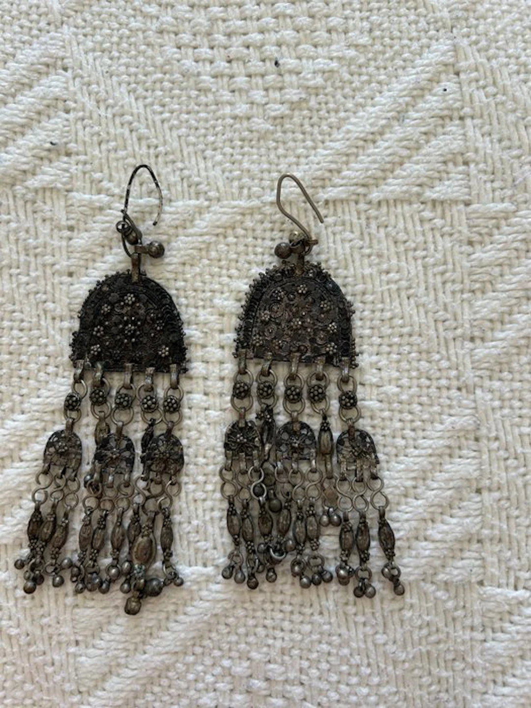 Earrings - Pair of large traditional Amazigh earrings – Aurès, Algeria