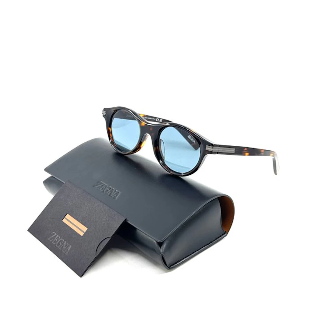 Ermenegildo Zegna - *NEW* - Brown Acetate - Blue Lenses - Sunglasses