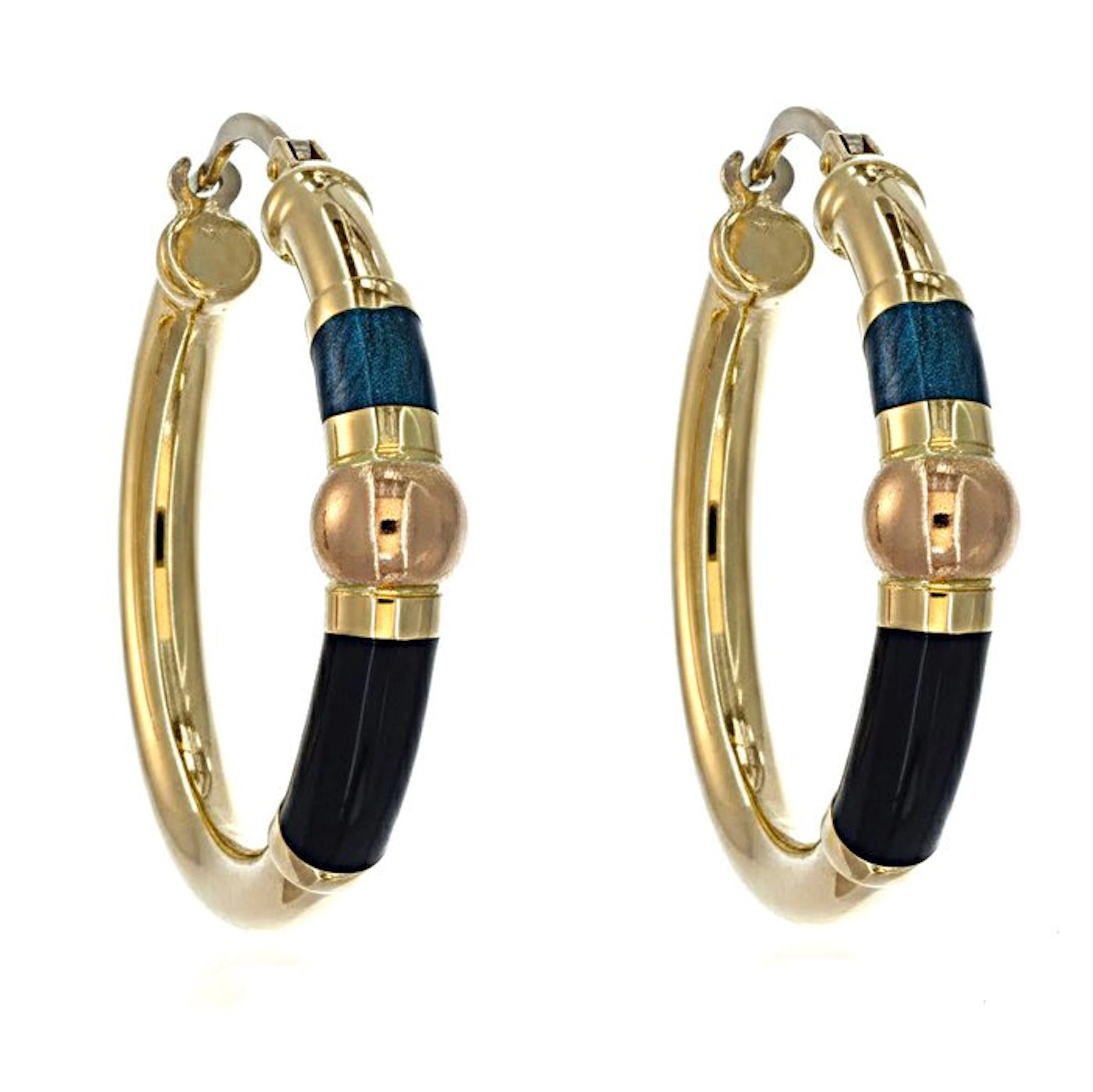 Earrings - 18 kt. Yellow gold - Made in Italy - Handmade